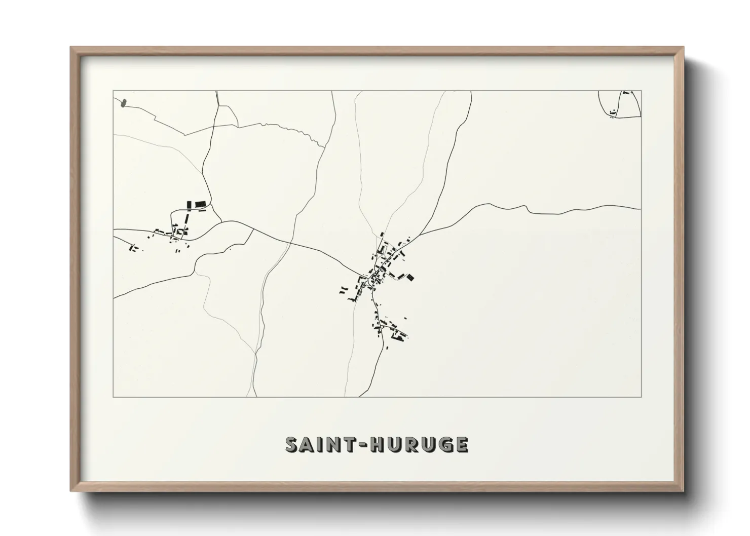 Une affiche de carte sur Saint-Huruge