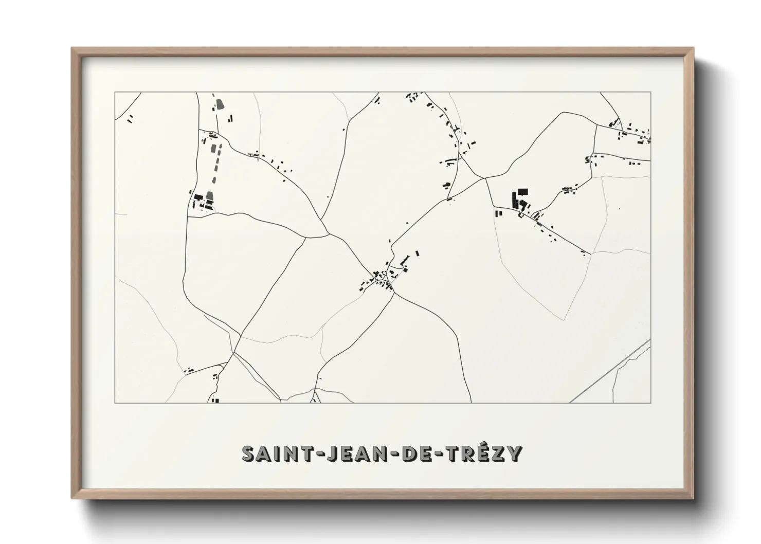 Une affiche de carte sur Saint-Jean-de-Trézy