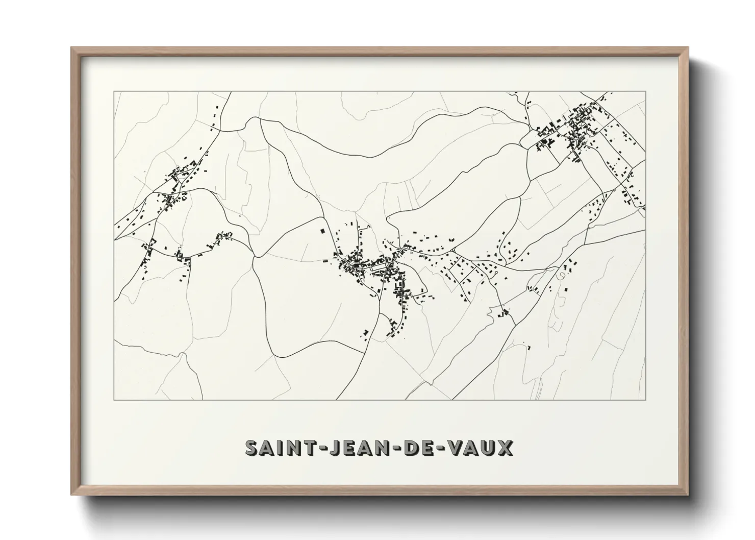 Une affiche de carte sur Saint-Jean-de-Vaux