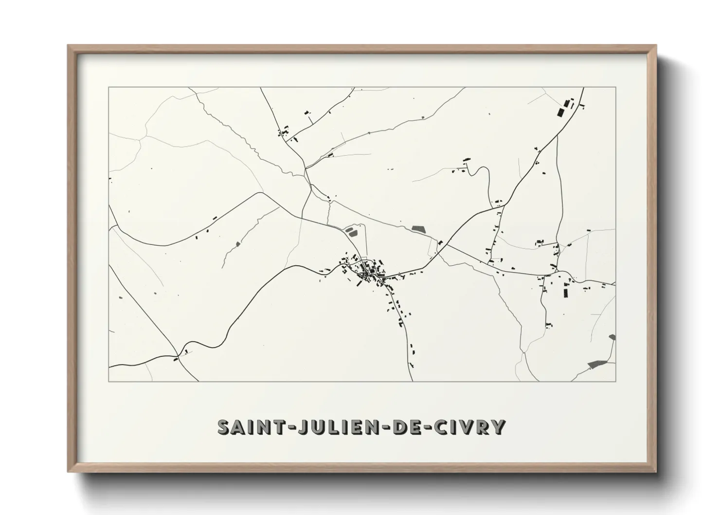 Une affiche de carte sur Saint-Julien-de-Civry