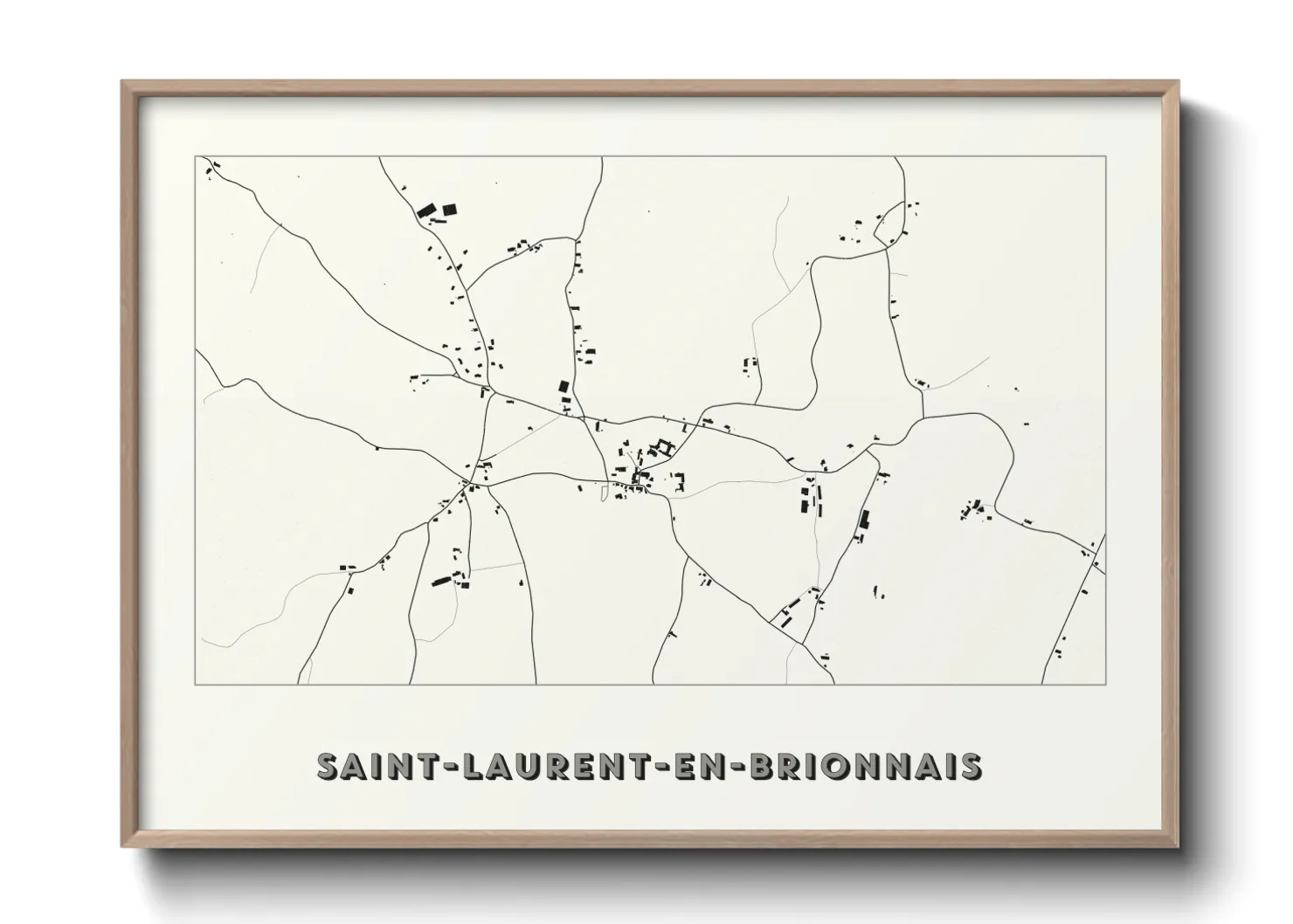 Une affiche de carte sur Saint-Laurent-en-Brionnais