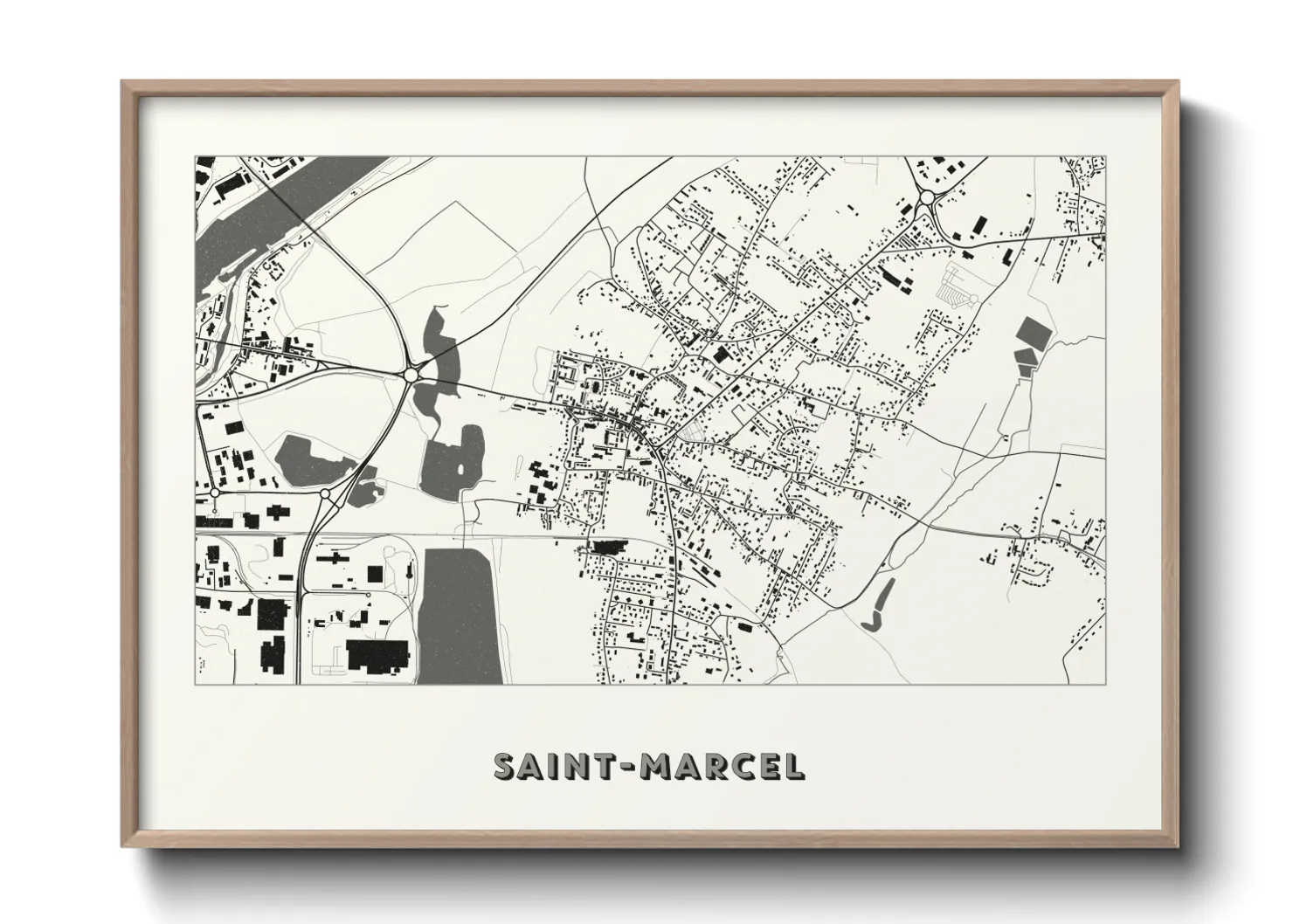 Une affiche de carte sur Saint-Marcel