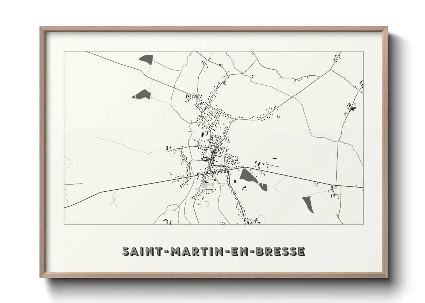 Une affiche de carte sur Saint-Martin-en-Bresse