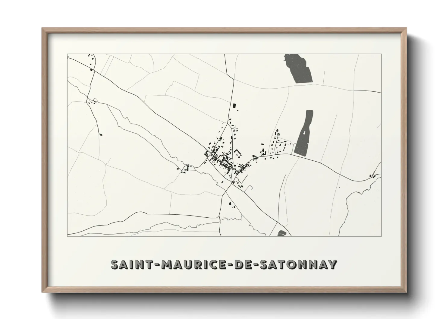 Une affiche de carte sur Saint-Maurice-de-Satonnay