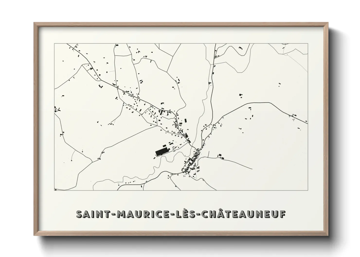 Une affiche de carte sur Saint-Maurice-lès-Châteauneuf