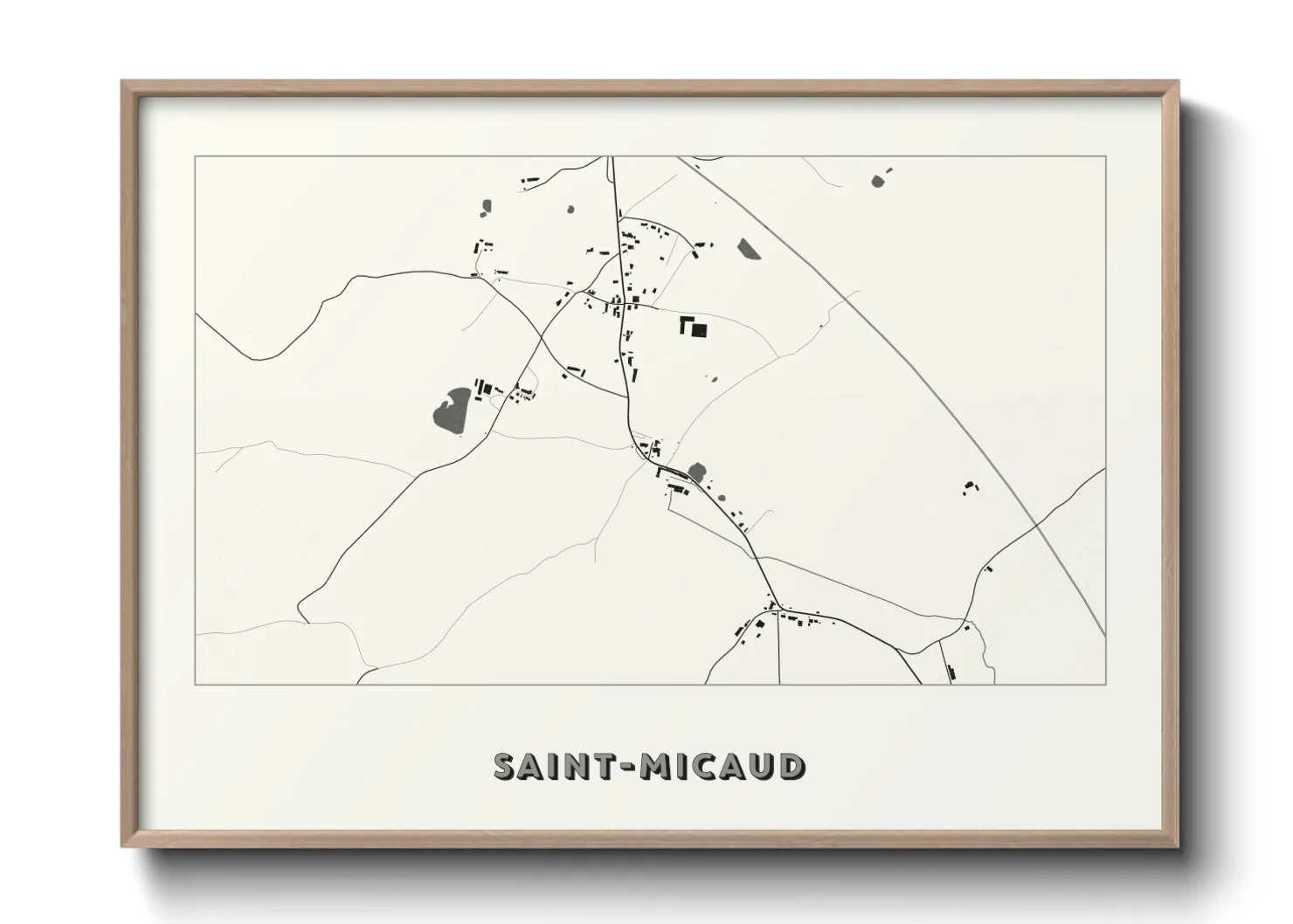 Une affiche de carte sur Saint-Micaud