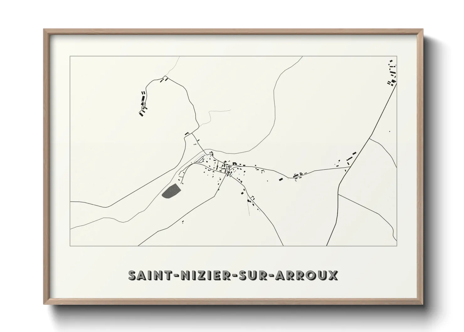 Une affiche de carte sur Saint-Nizier-sur-Arroux