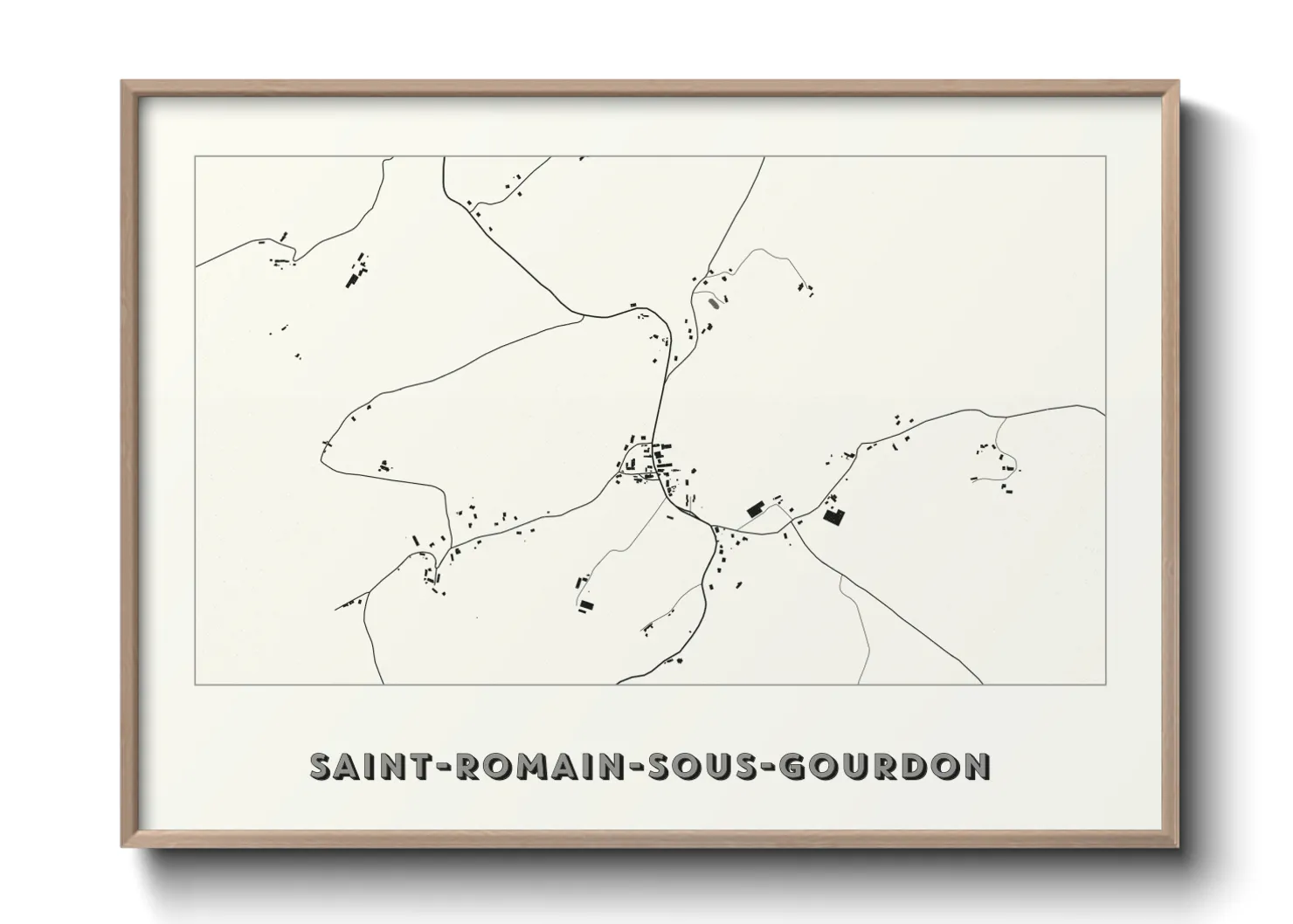 Une affiche de carte sur Saint-Romain-sous-Gourdon