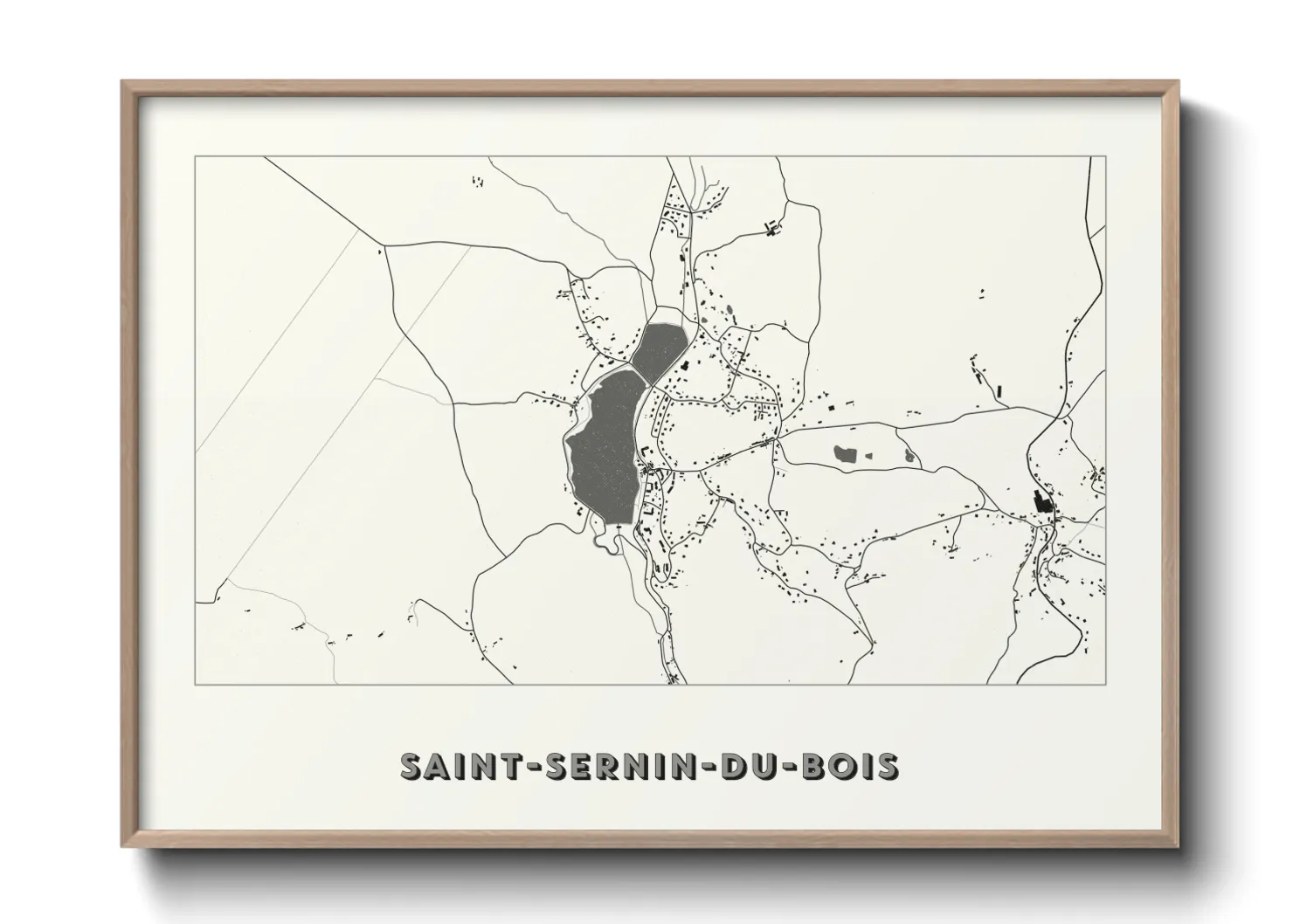 Une affiche de carte sur Saint-Sernin-du-Bois