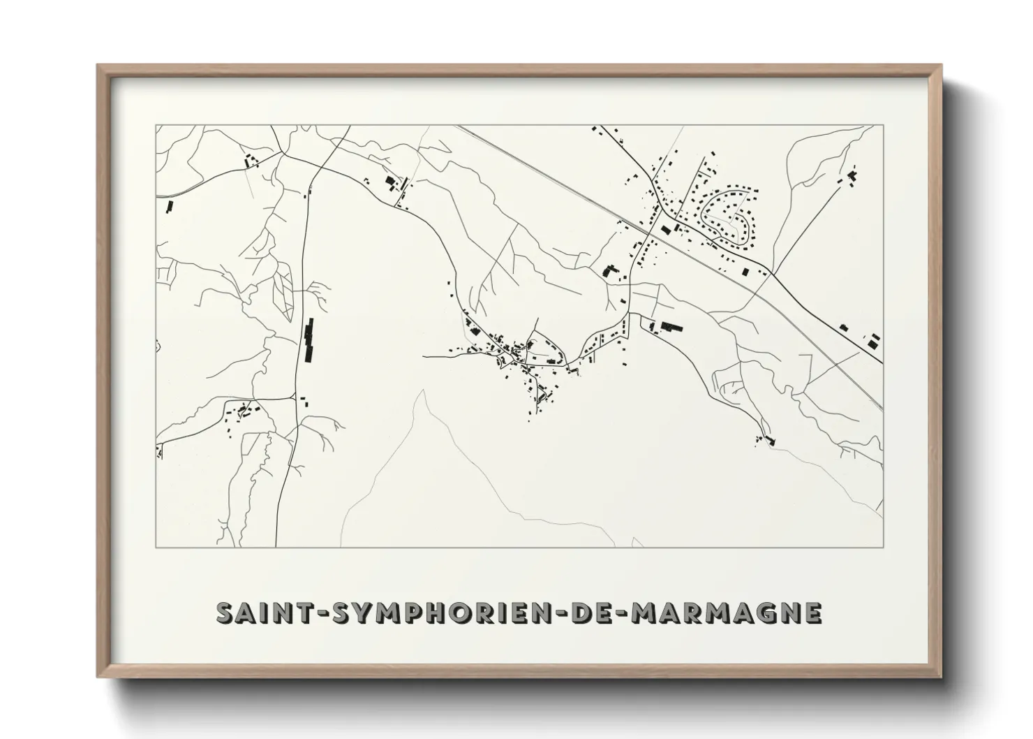 Une affiche de carte sur Saint-Symphorien-de-Marmagne