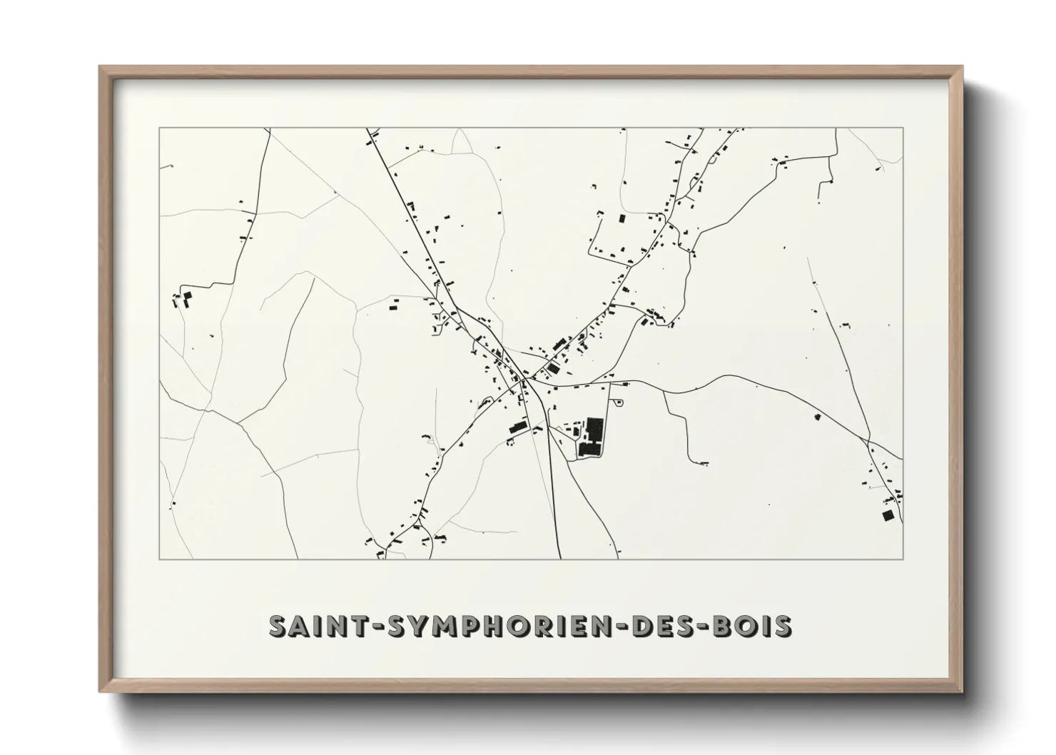 Une affiche de carte sur Saint-Symphorien-des-Bois
