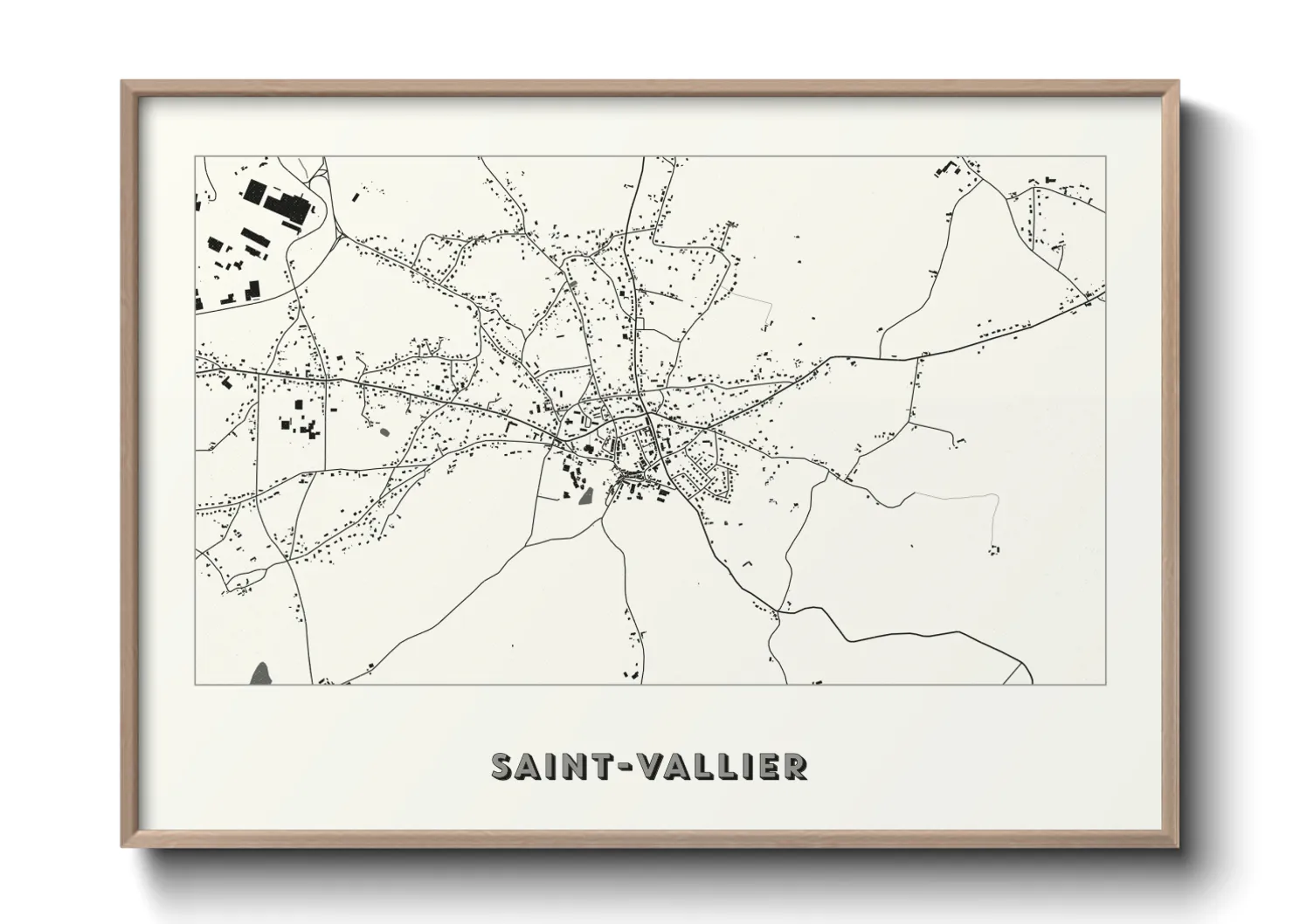 Une affiche de carte sur Saint-Vallier