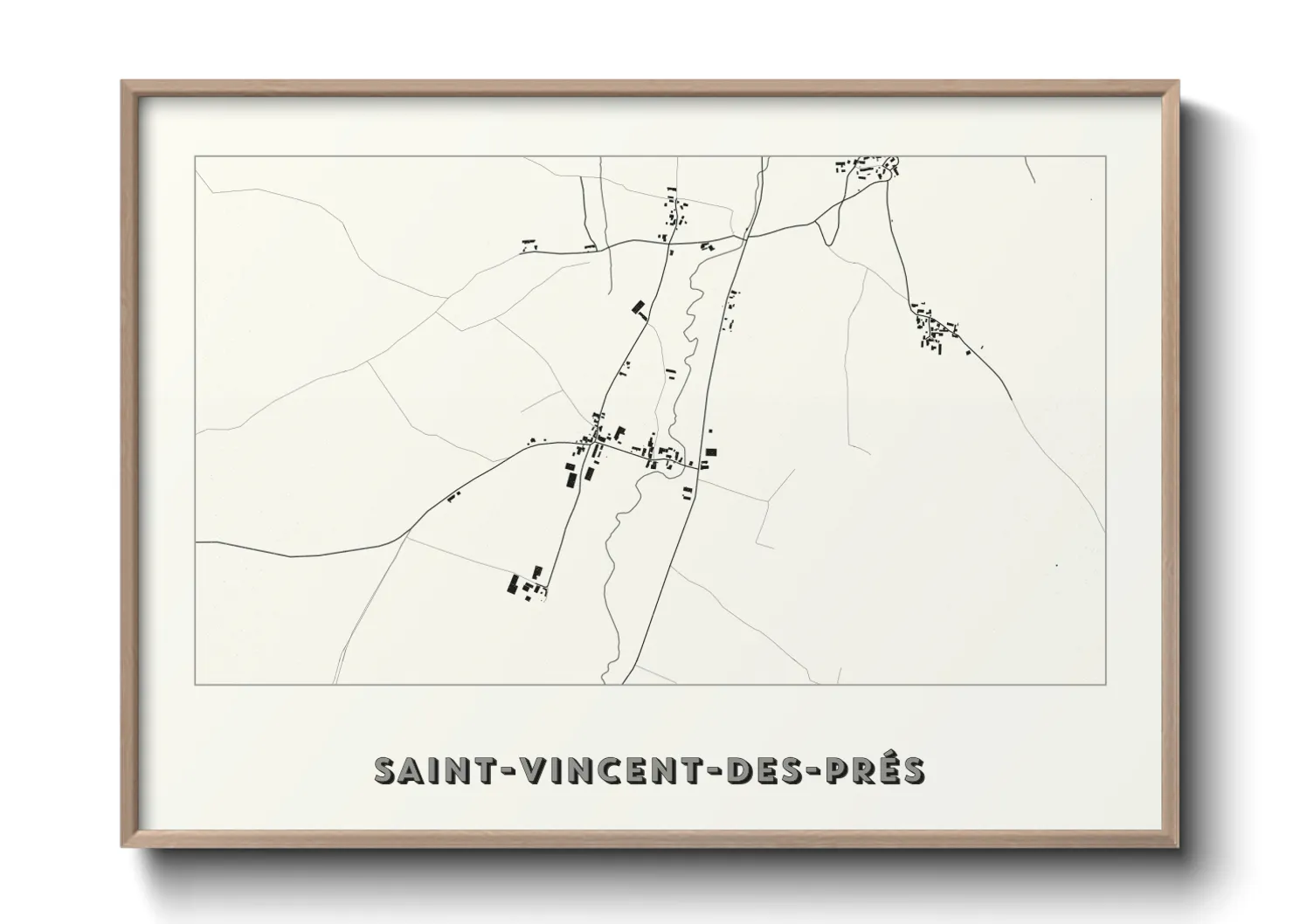 Une affiche de carte sur Saint-Vincent-des-Prés