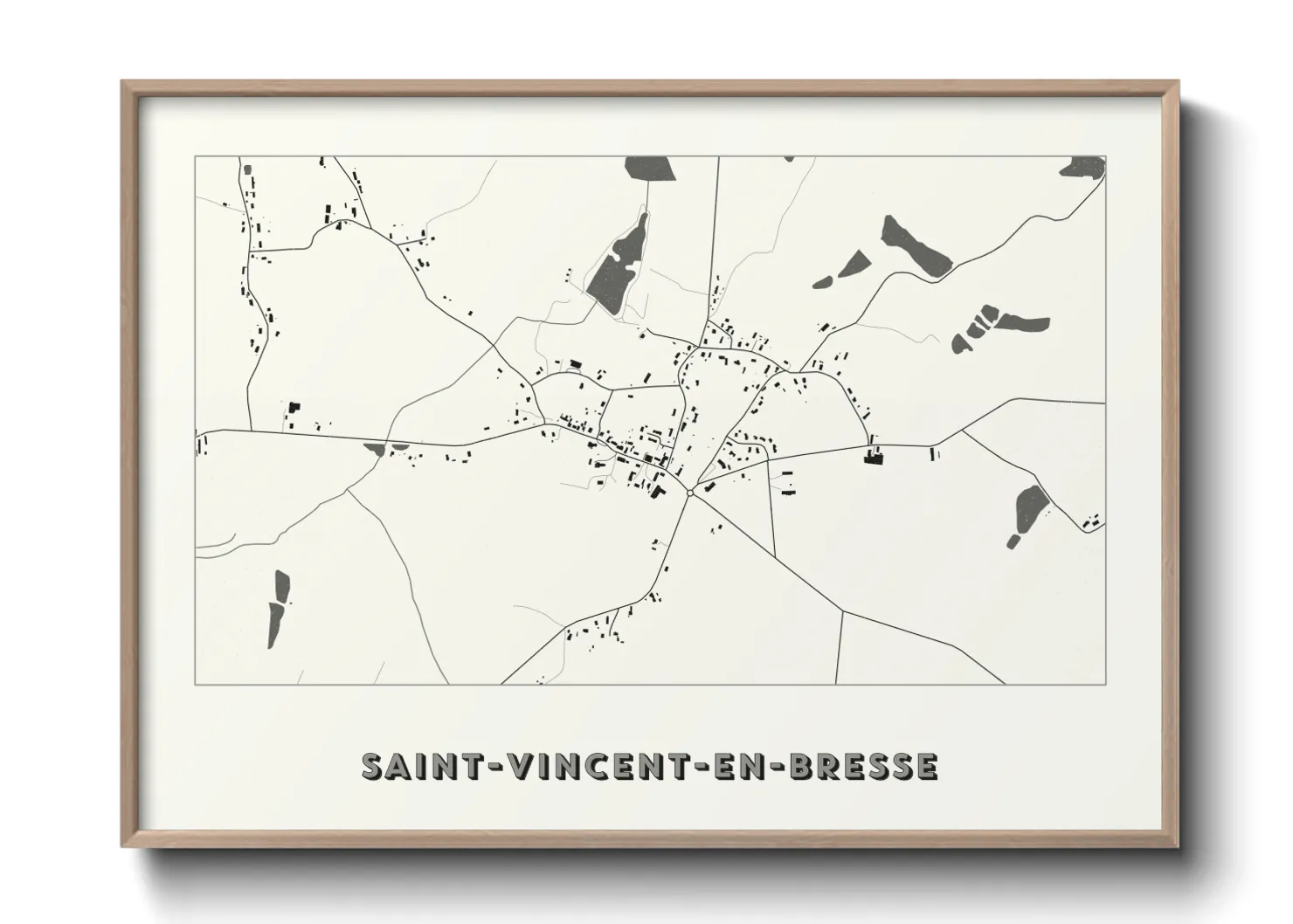 Une affiche de carte sur Saint-Vincent-en-Bresse