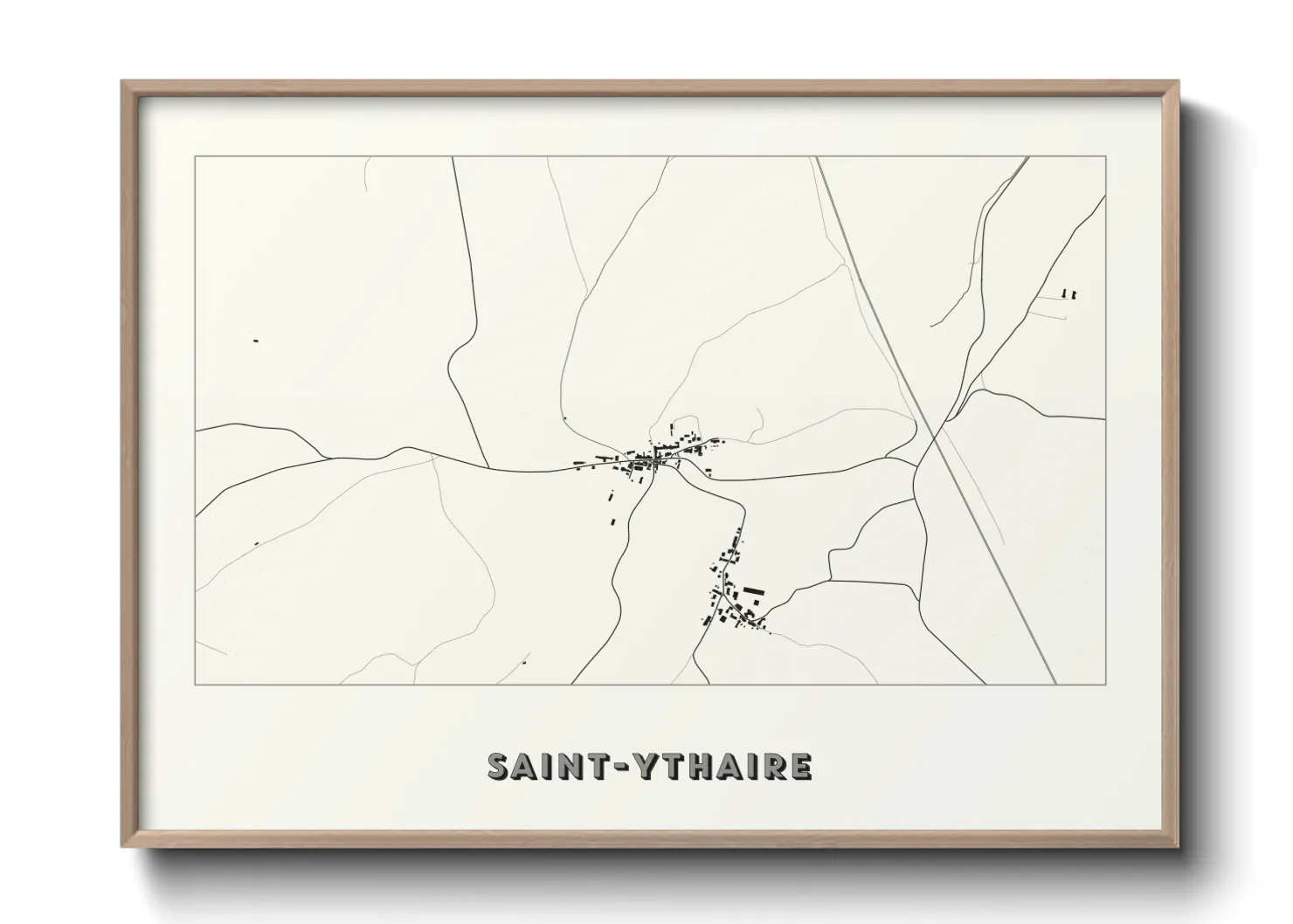 Une affiche de carte sur Saint-Ythaire