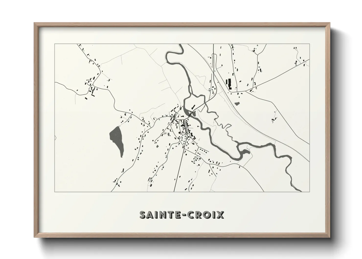 Une affiche de carte sur Sainte-Croix