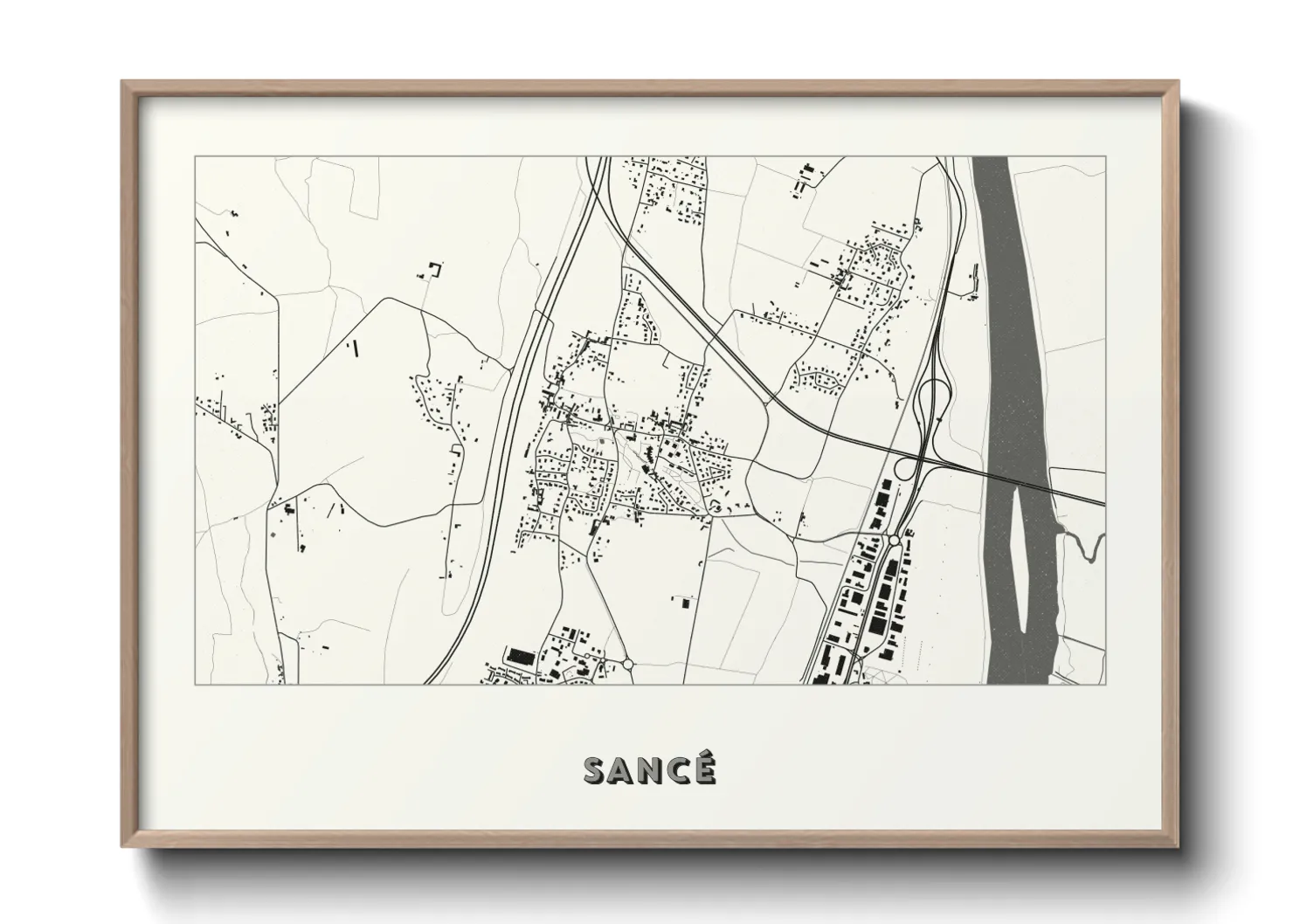 Une affiche de carte sur Sancé