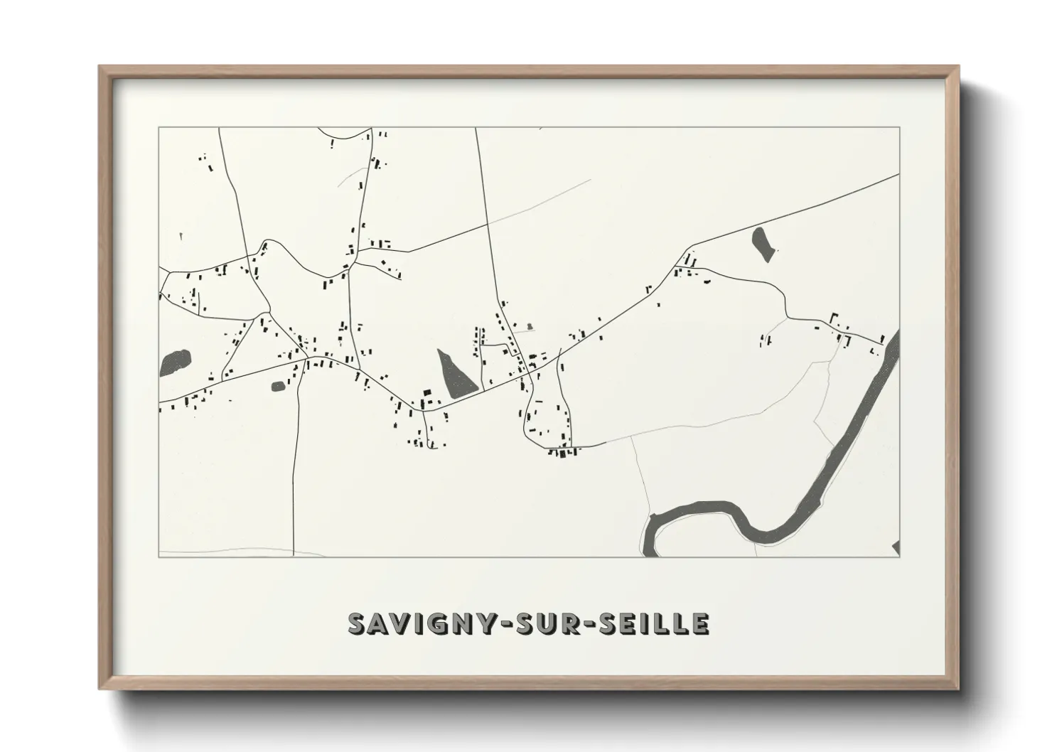 Une affiche de carte sur Savigny-sur-Seille