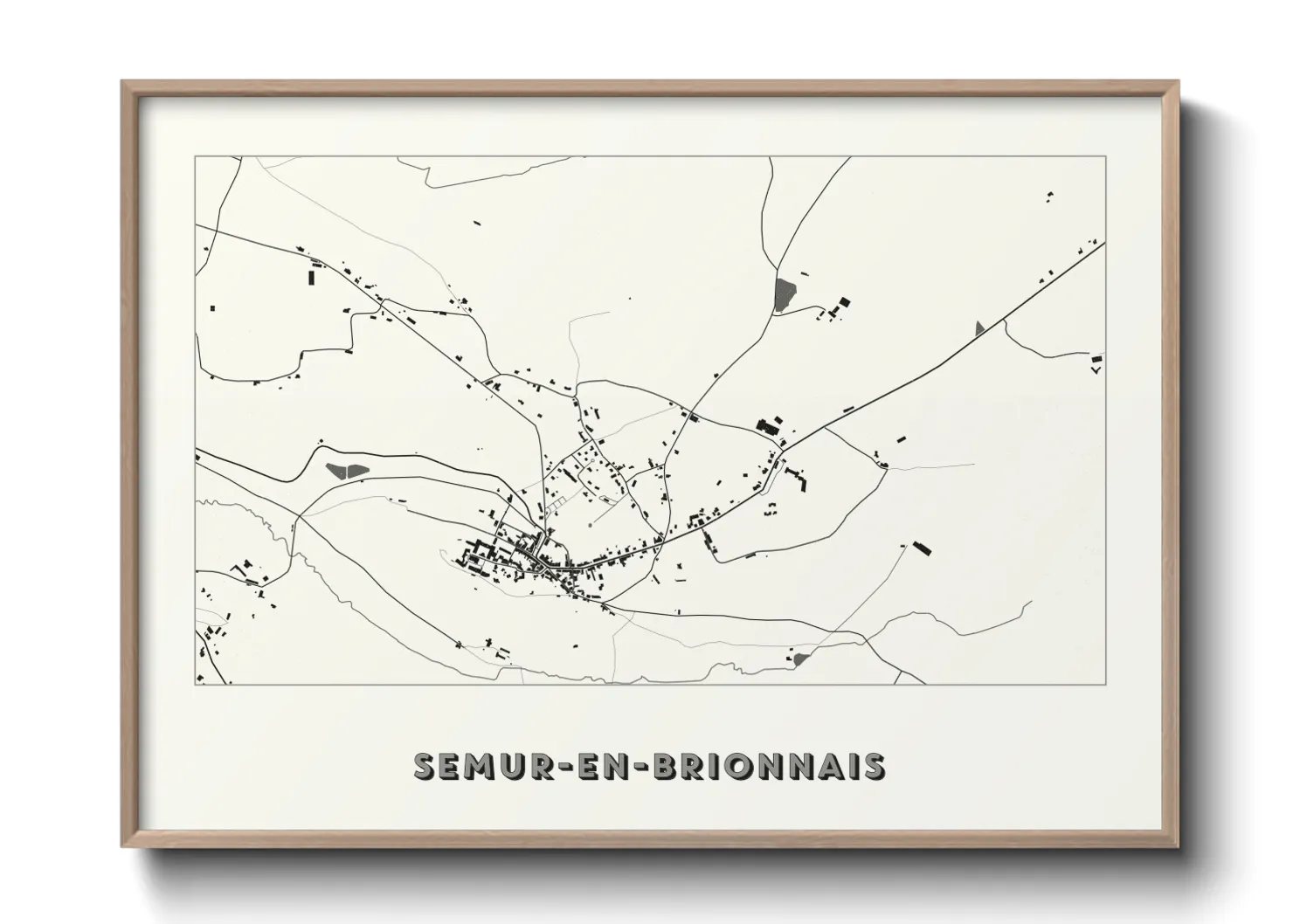 Une affiche de carte sur Semur-en-Brionnais