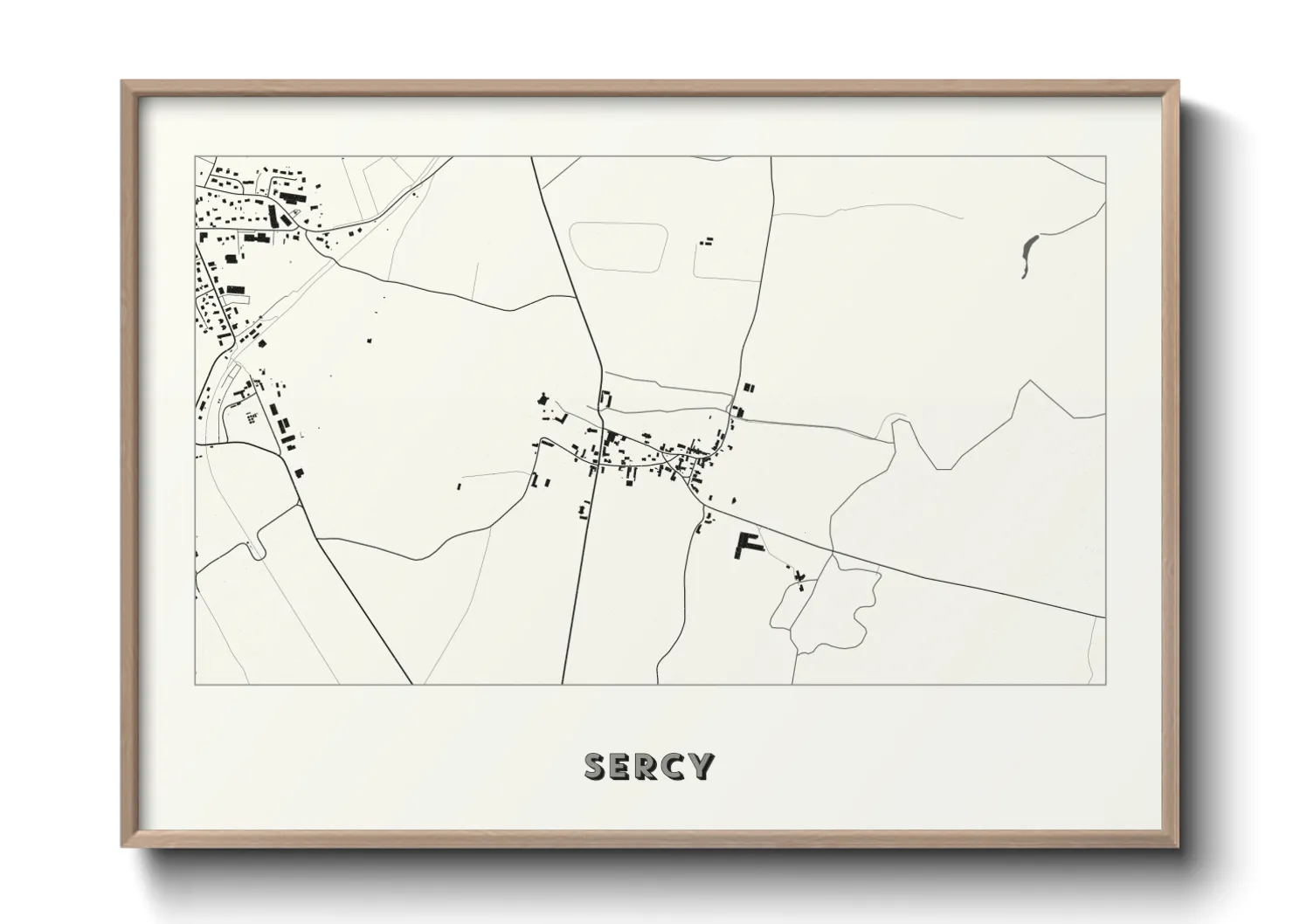 Une affiche de carte sur Sercy