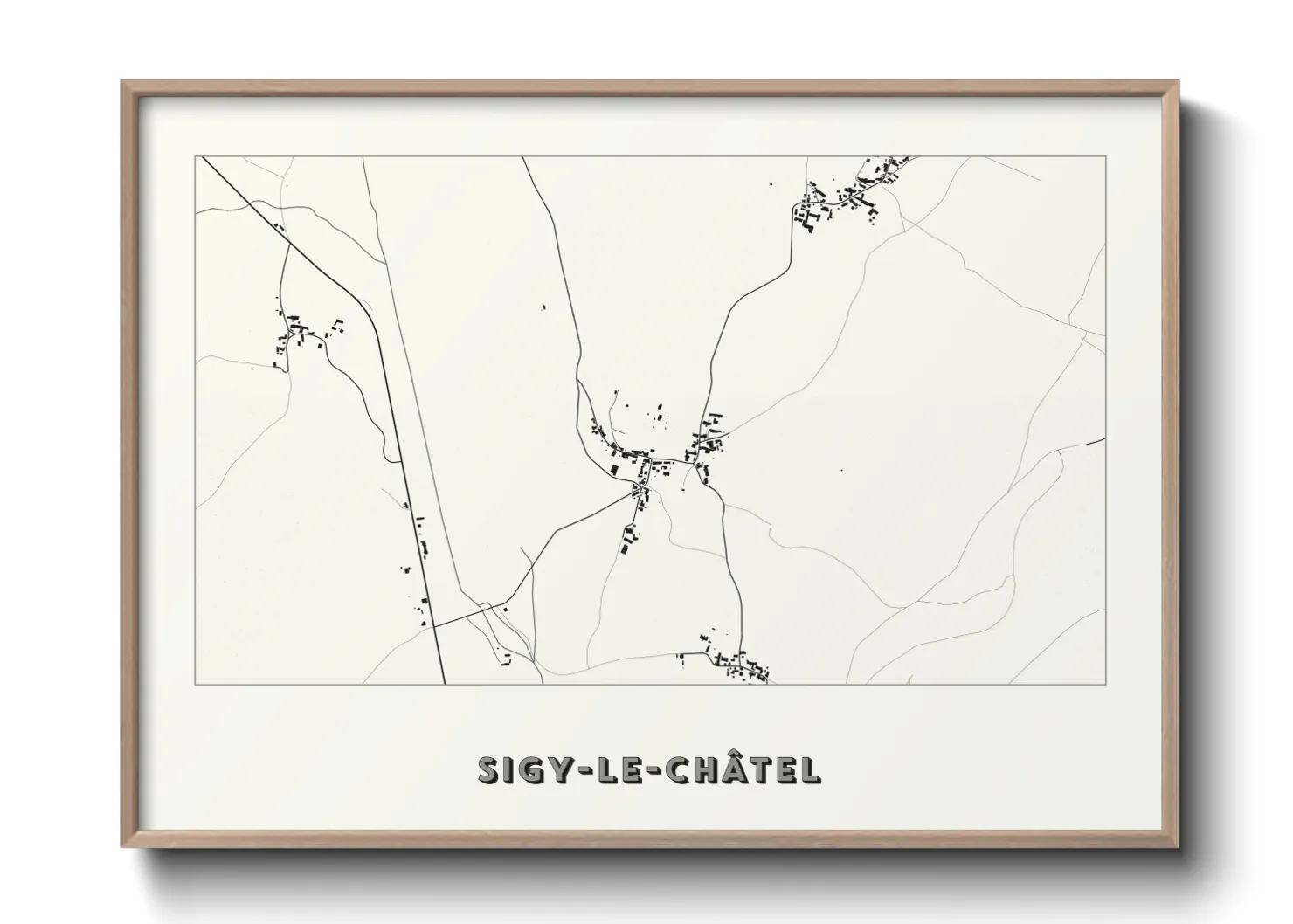 Une affiche de carte sur Sigy-le-Châtel