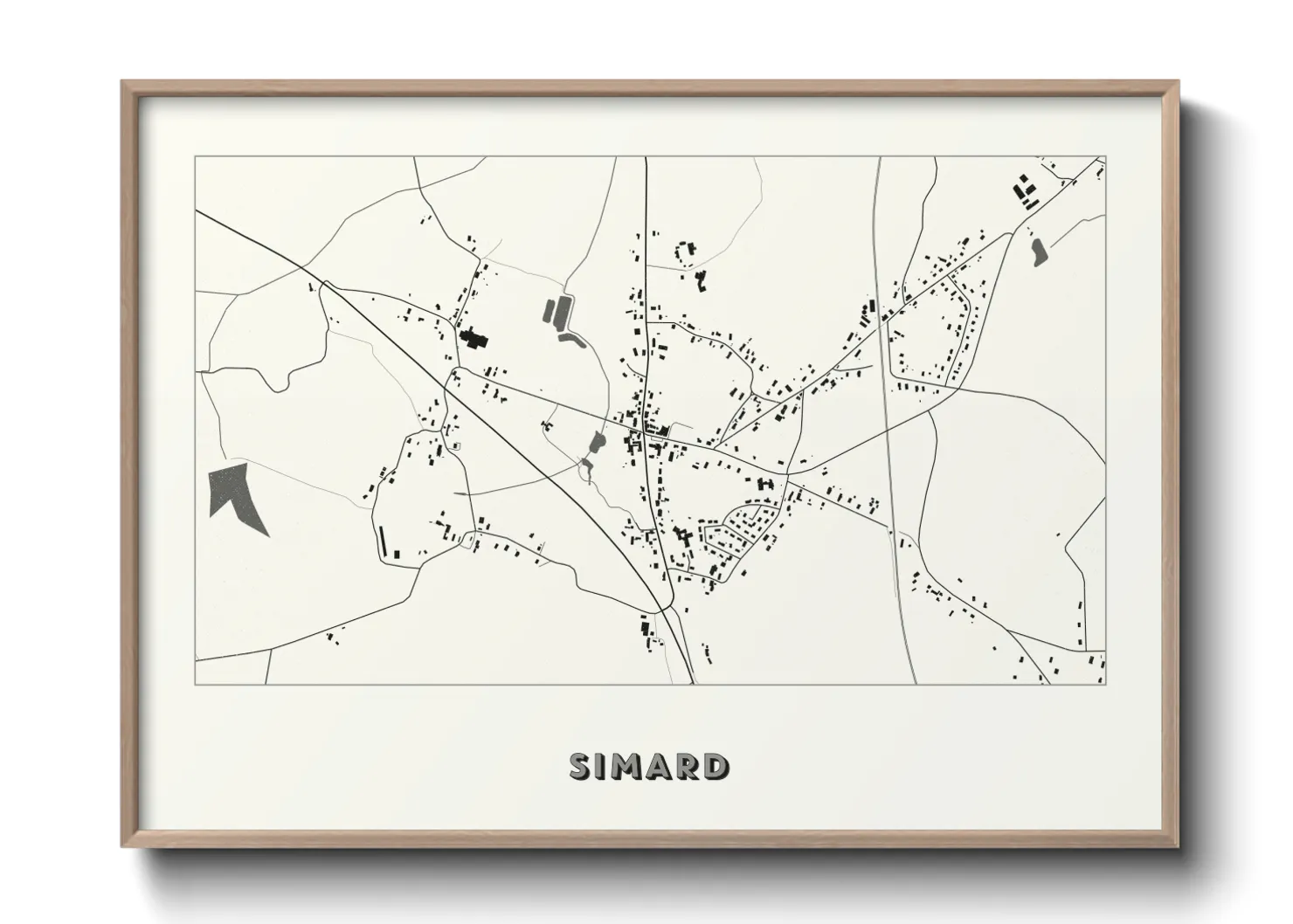 Une affiche de carte sur Simard
