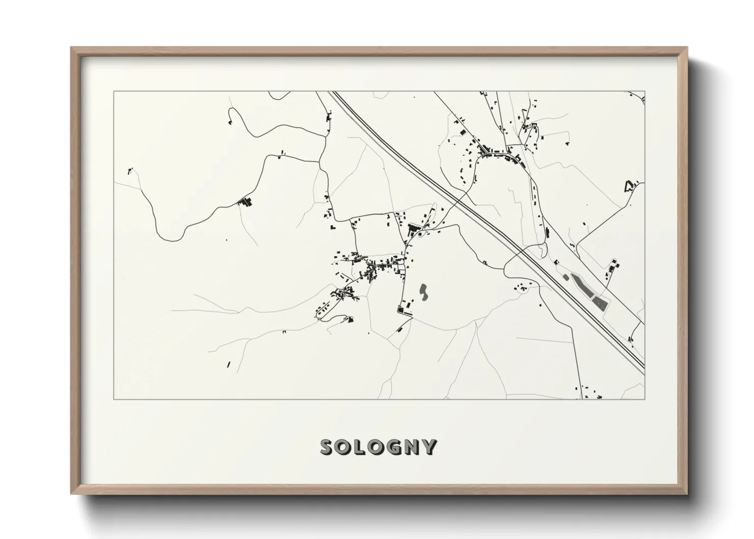 Une affiche de carte sur Sologny