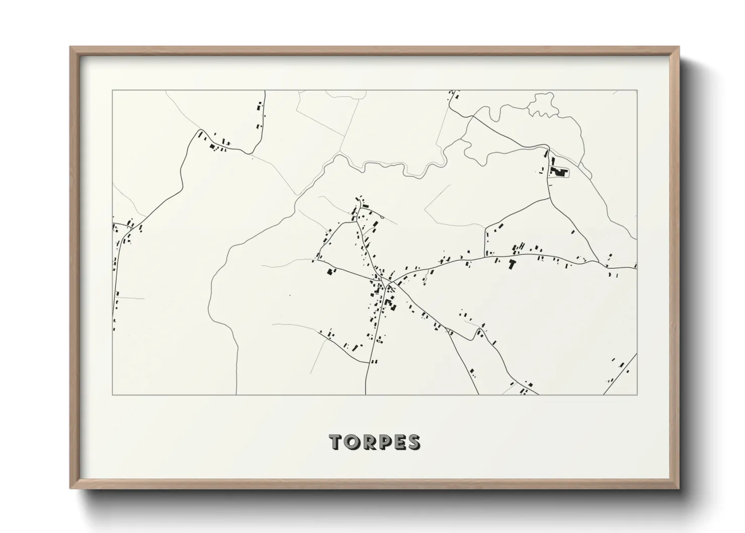 Une affiche de carte sur Torpes