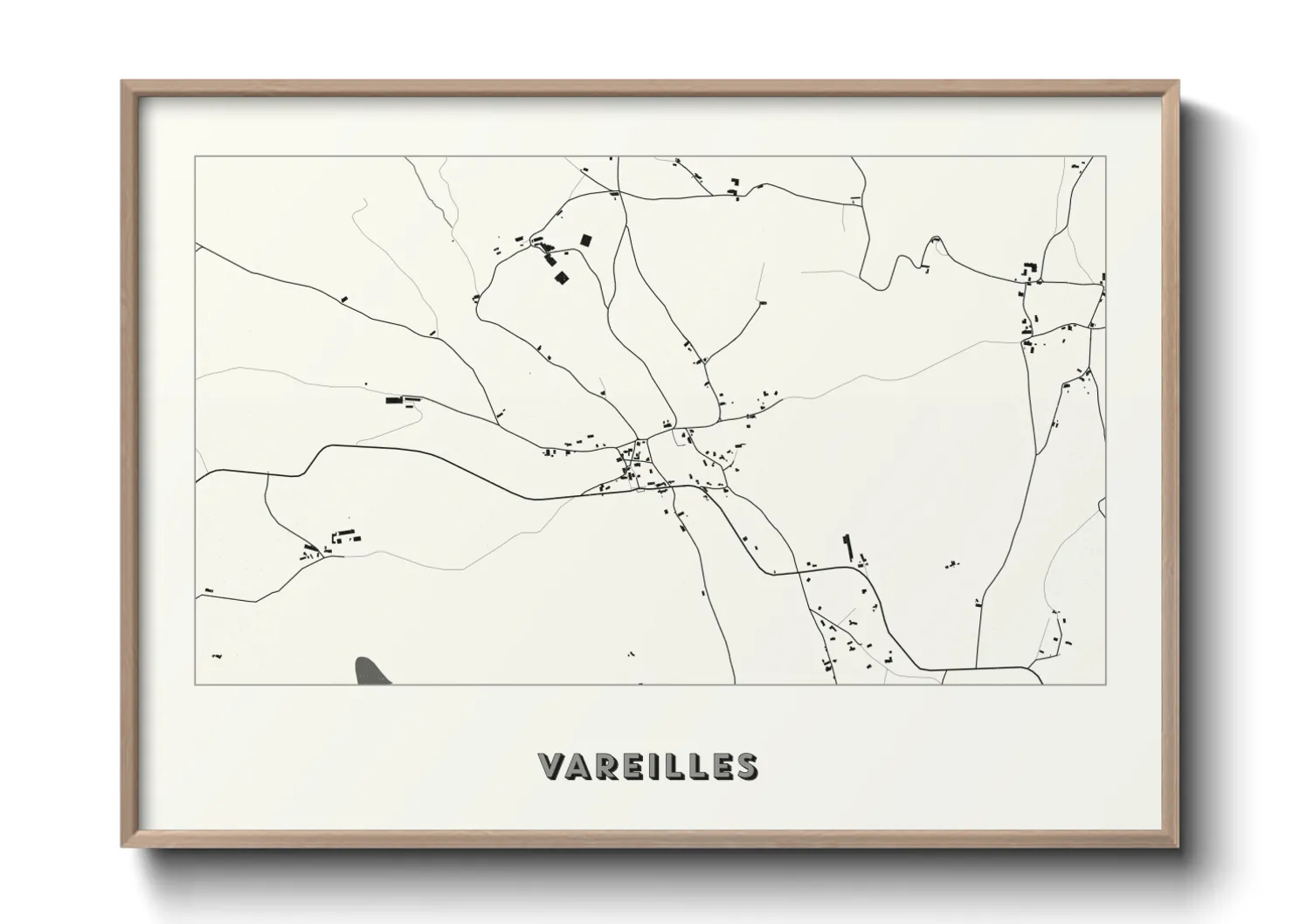 Une affiche de carte sur Vareilles