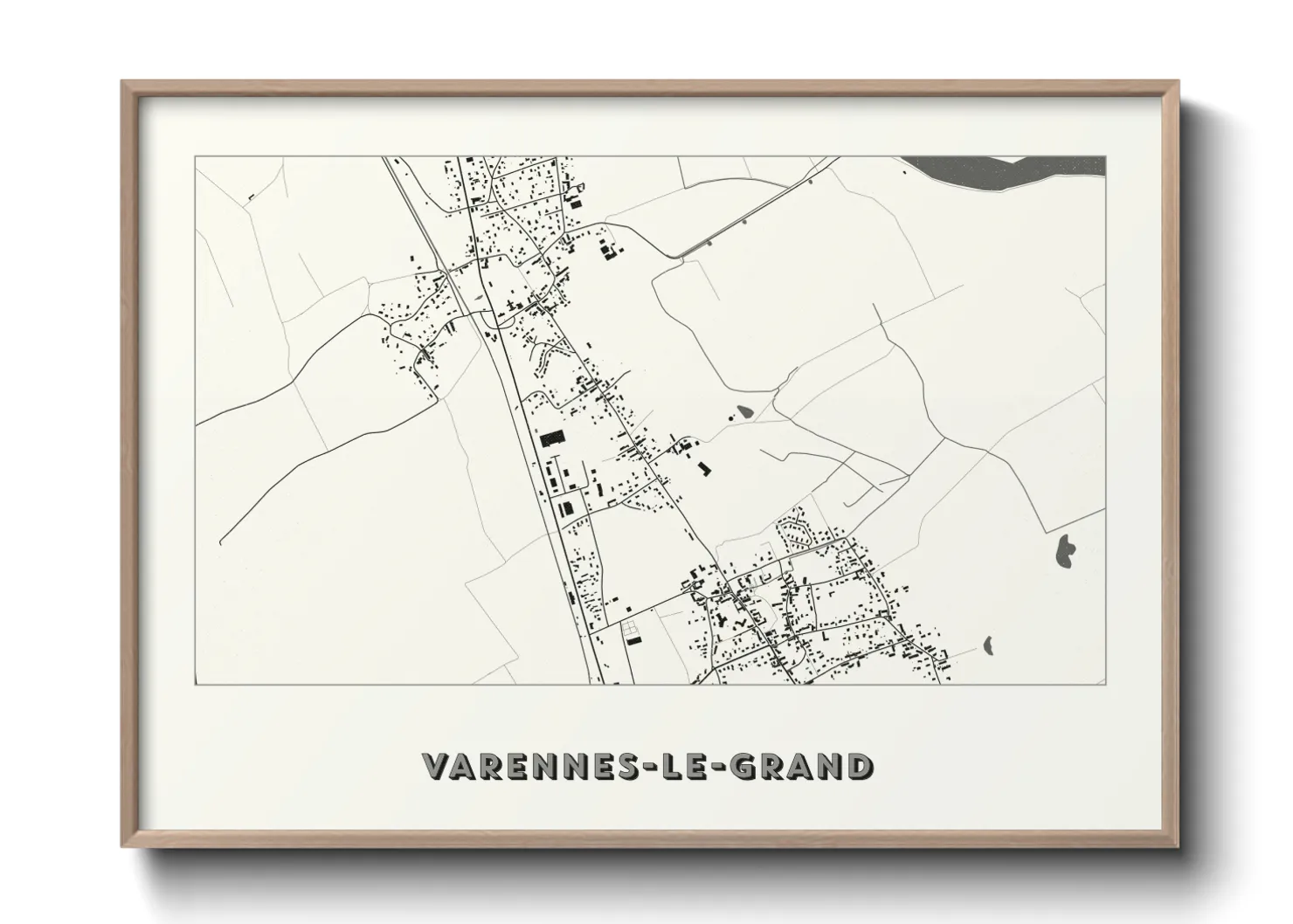 Une affiche de carte sur Varennes-le-Grand
