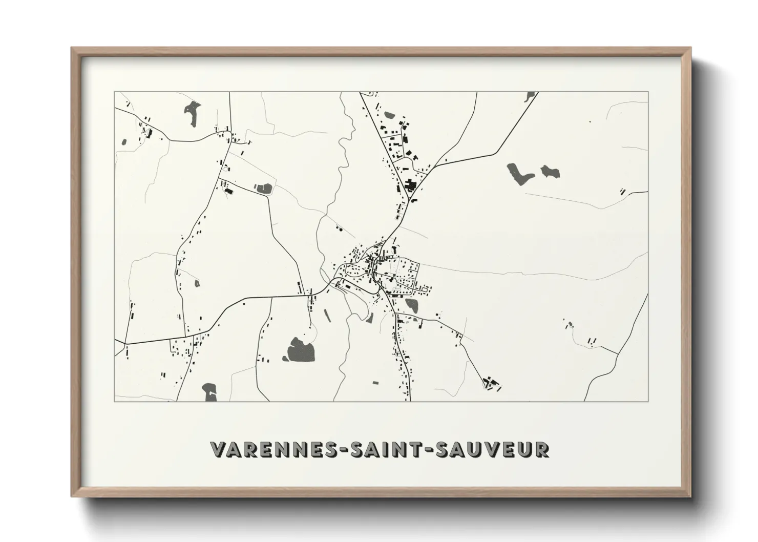 Une affiche de carte sur Varennes-Saint-Sauveur