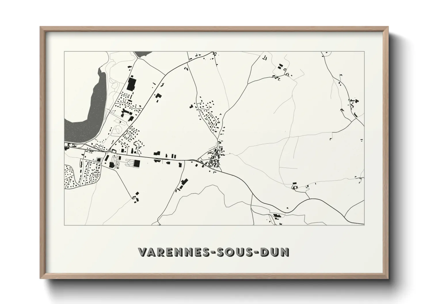 Une affiche de carte sur Varennes-sous-Dun