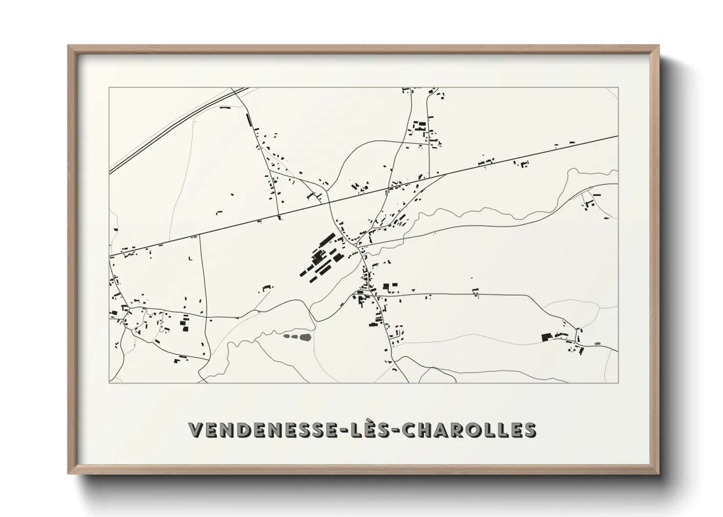 Une affiche de carte sur Vendenesse-lès-Charolles