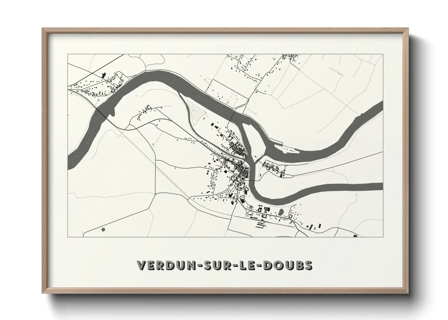 Une affiche de carte sur Verdun-sur-le-Doubs