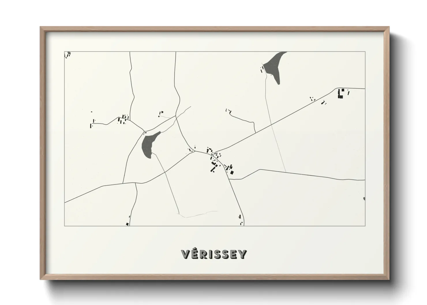 Une affiche de carte sur Vérissey