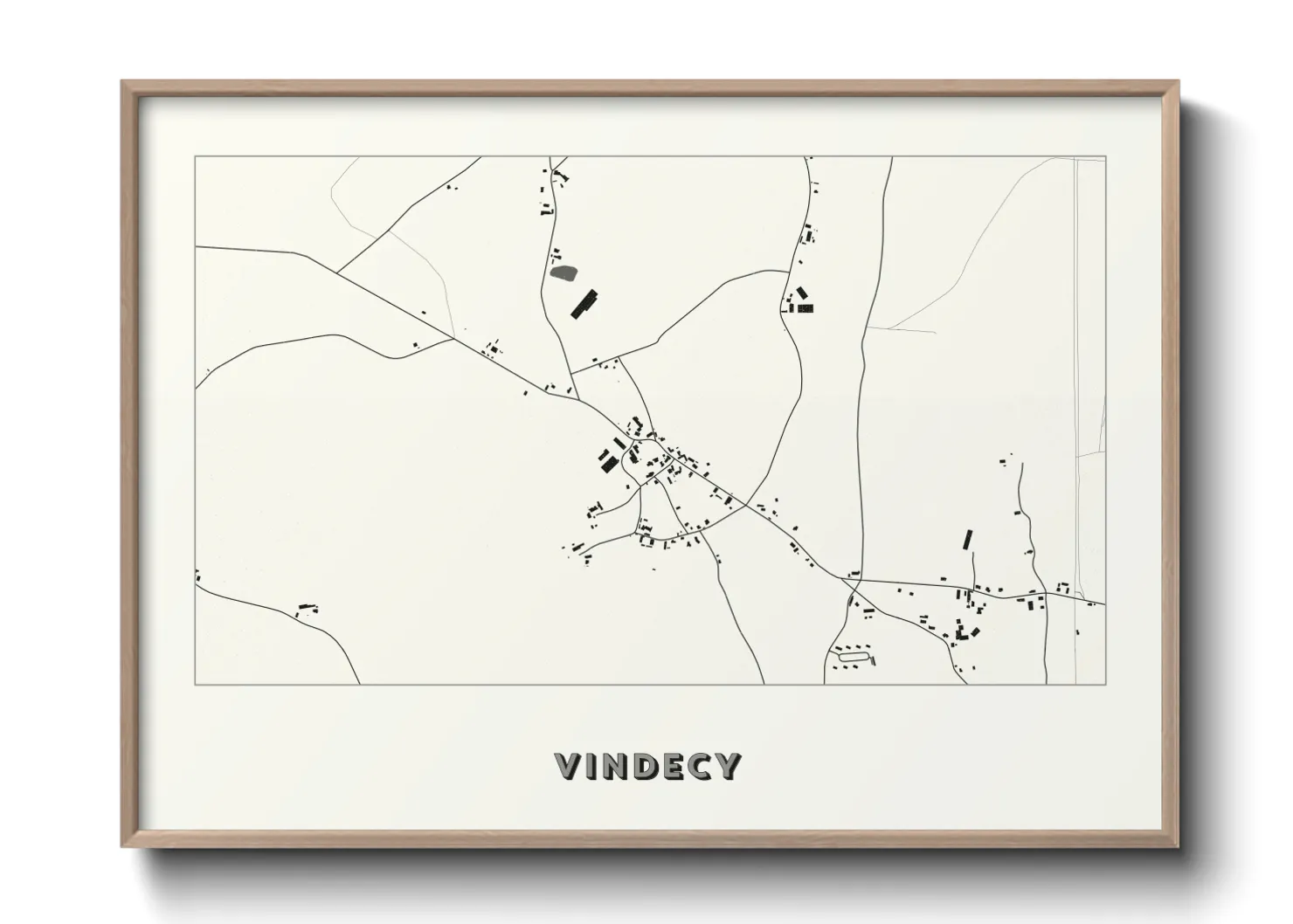 Une affiche de carte sur Vindecy