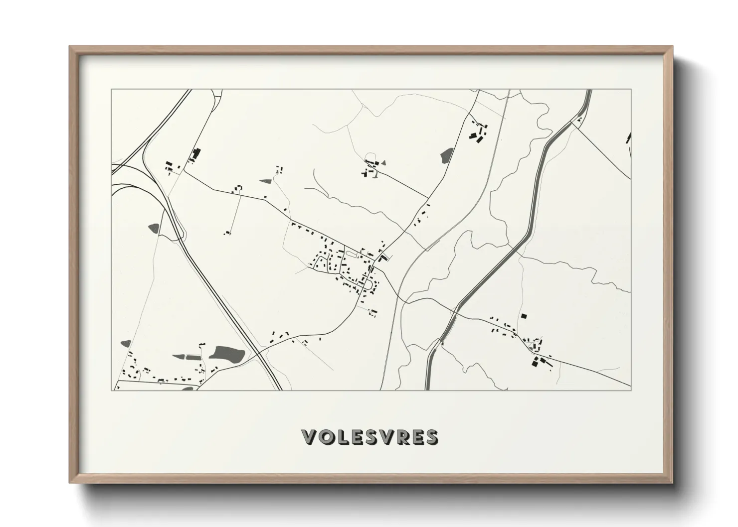 Une affiche de carte sur Volesvres