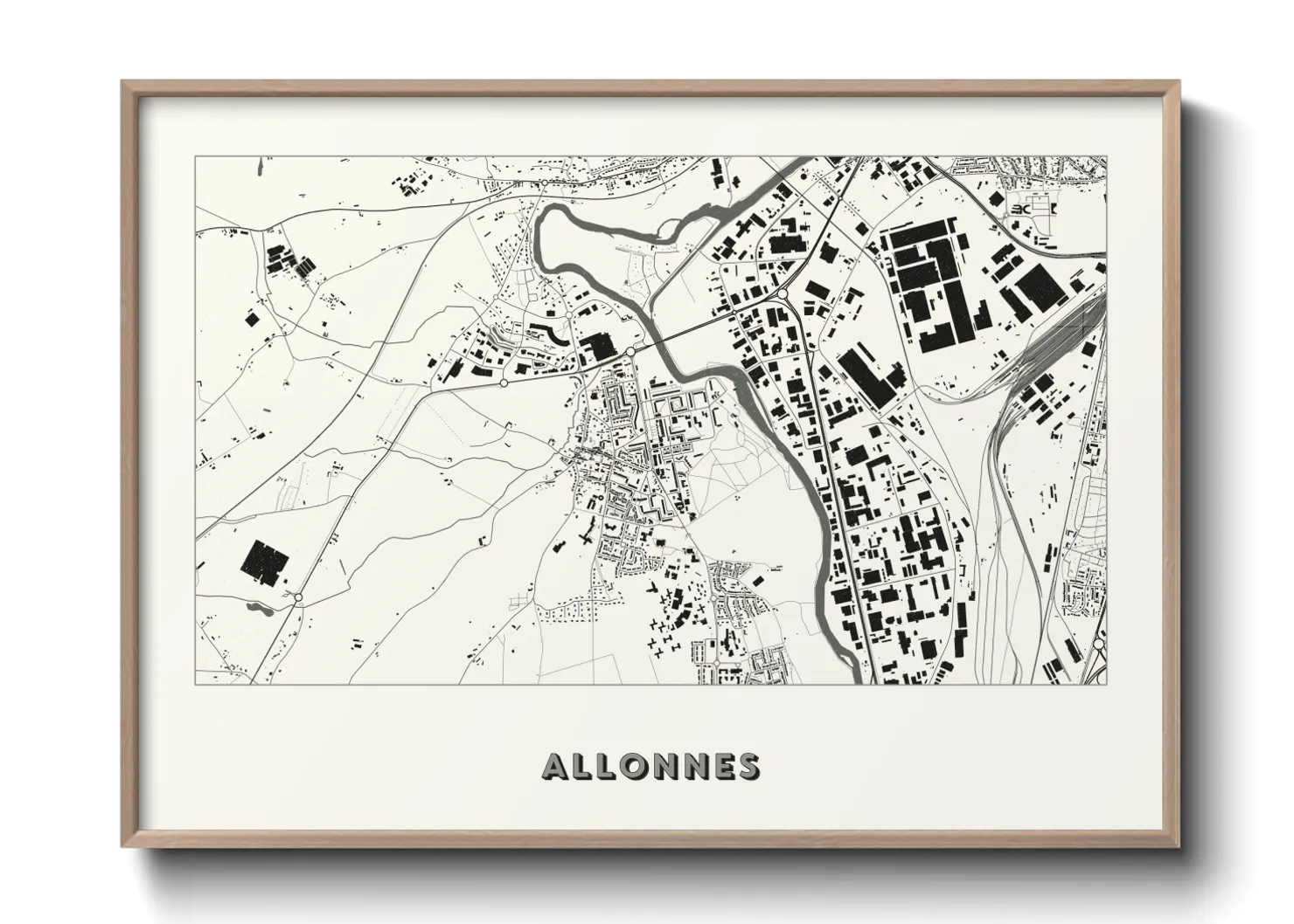 Une affiche de carte sur Allonnes