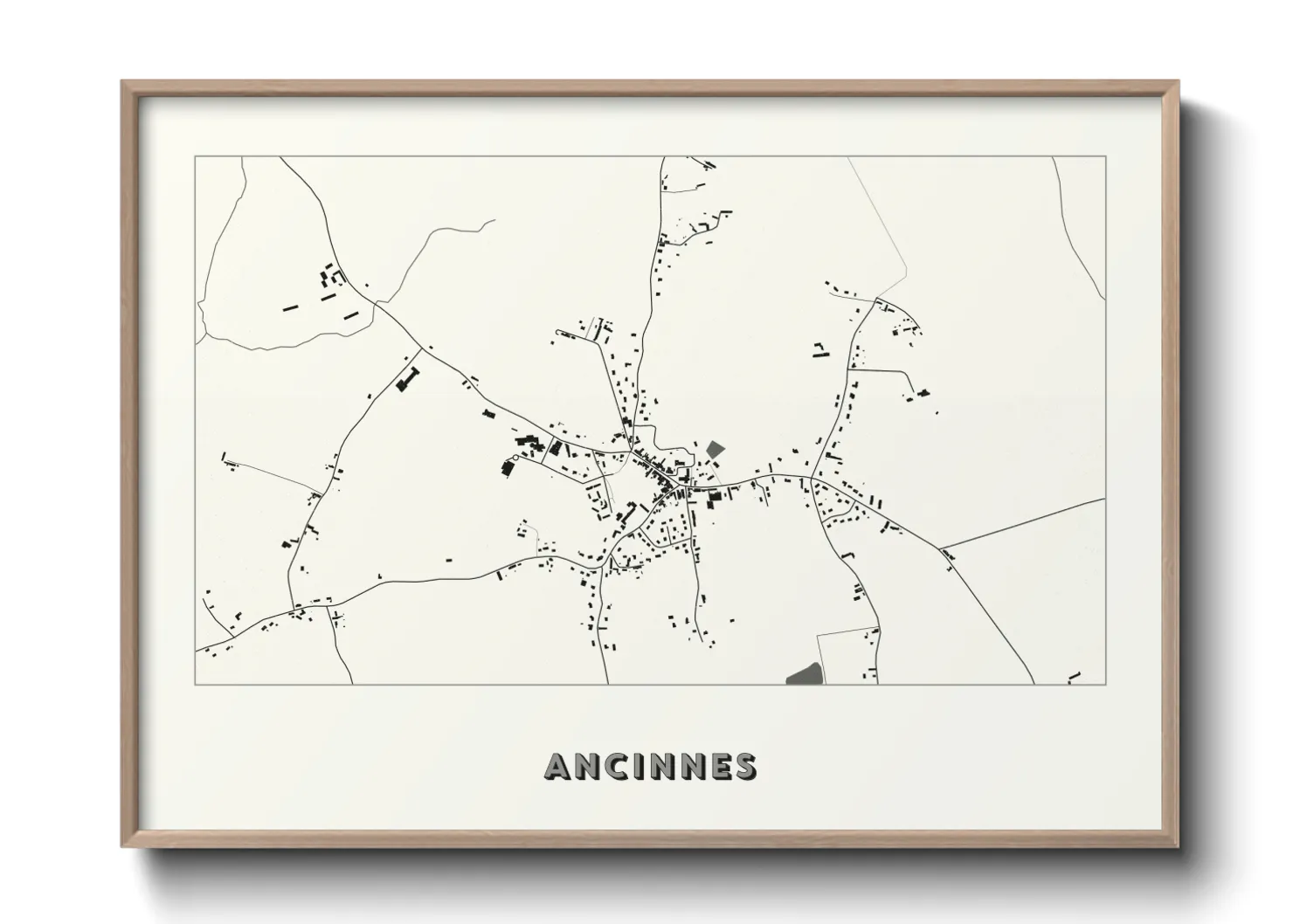 Une affiche de carte sur Ancinnes