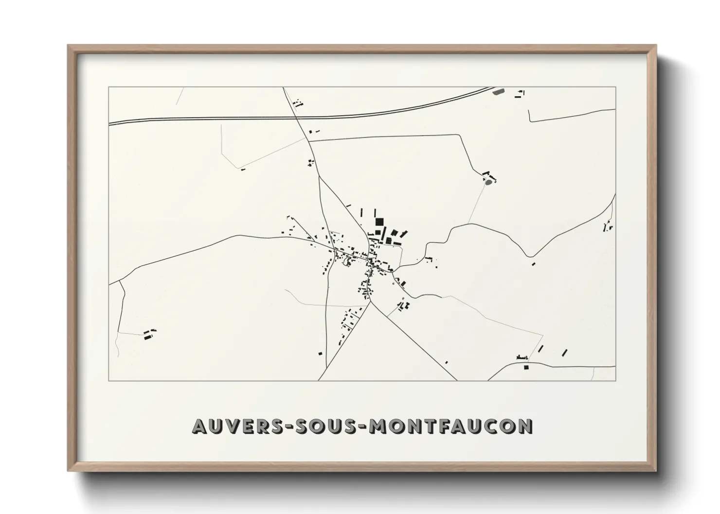 Une affiche de carte sur Auvers-sous-Montfaucon