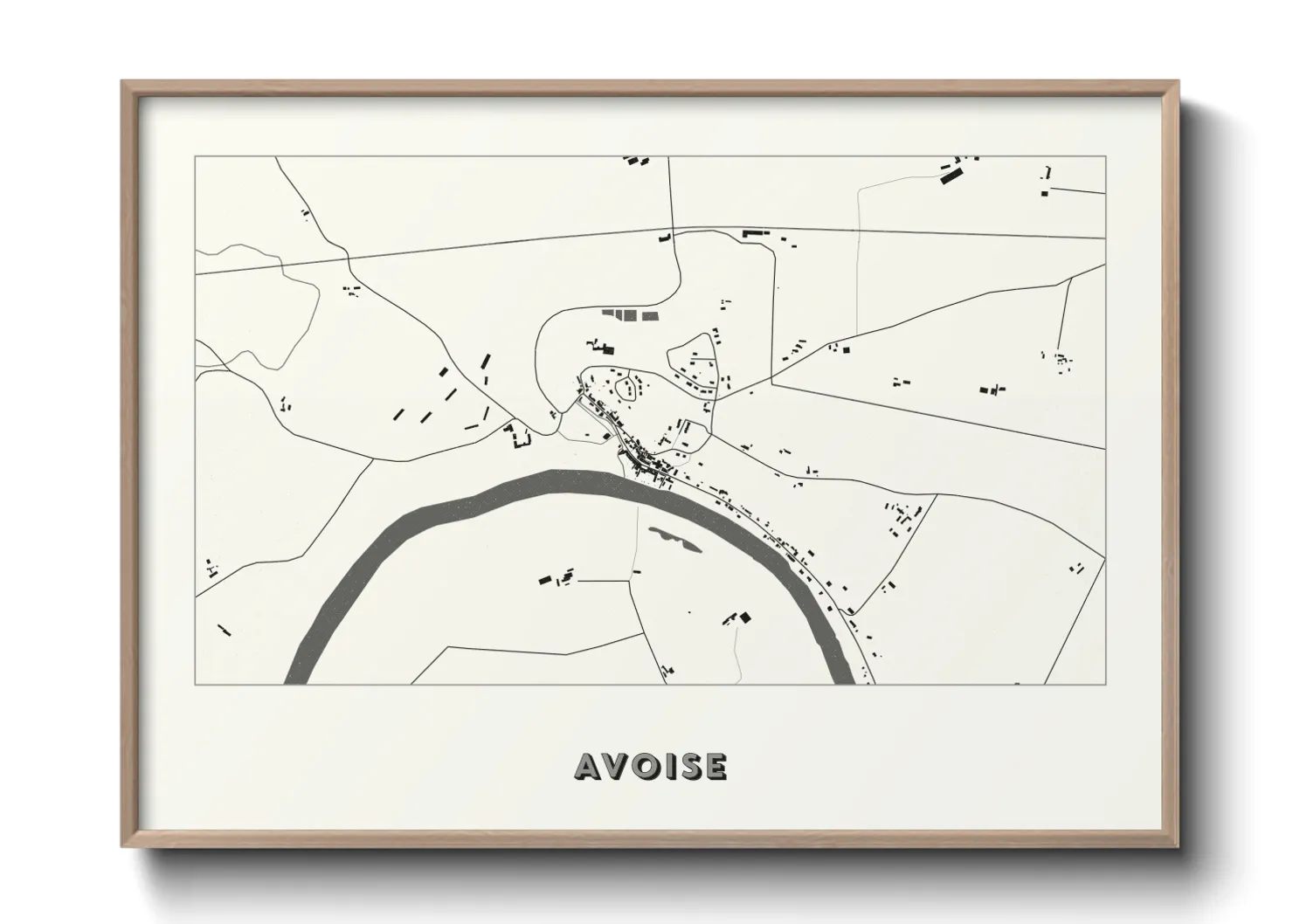 Une affiche de carte sur Avoise