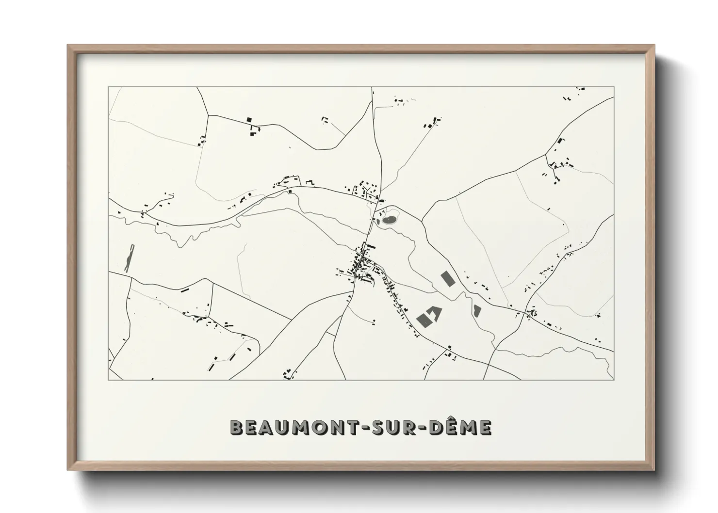 Une affiche de carte sur Beaumont-sur-Dême