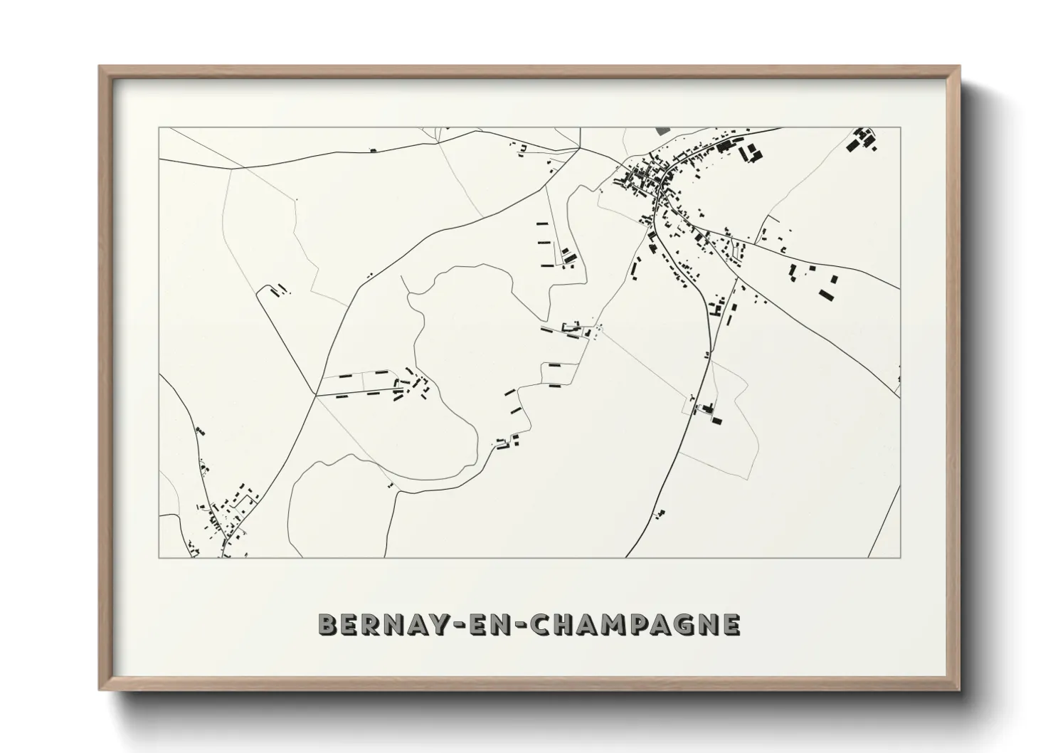 Une affiche de carte sur Bernay-en-Champagne