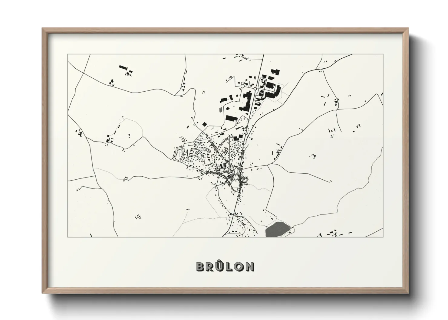 Une affiche de carte sur Brûlon