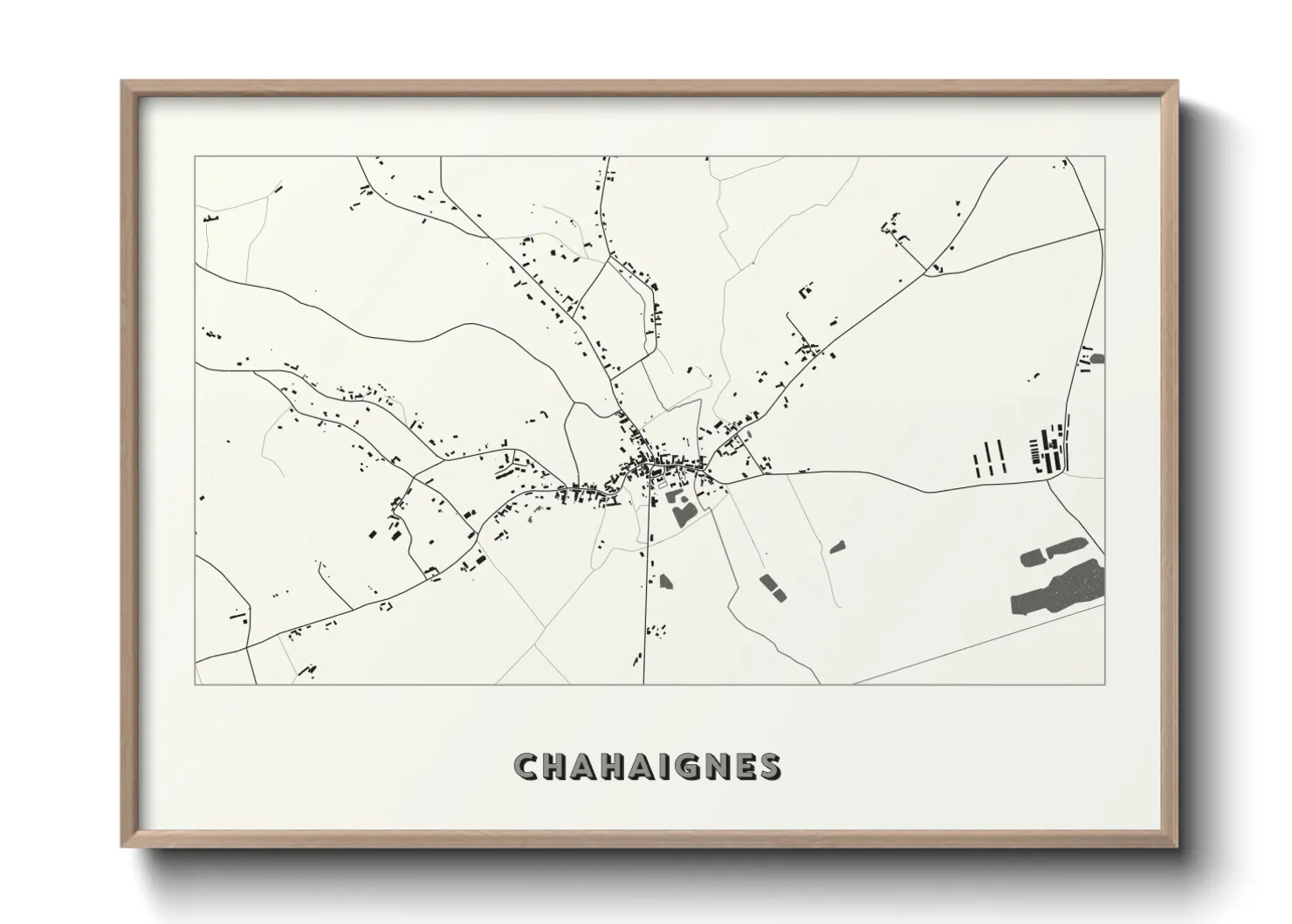 Une affiche de carte sur Chahaignes