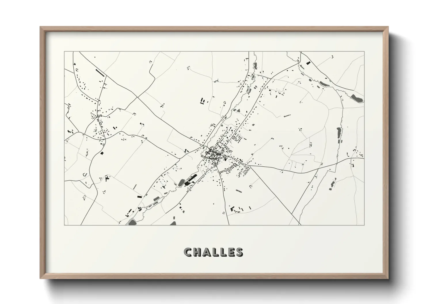 Une affiche de carte sur Challes