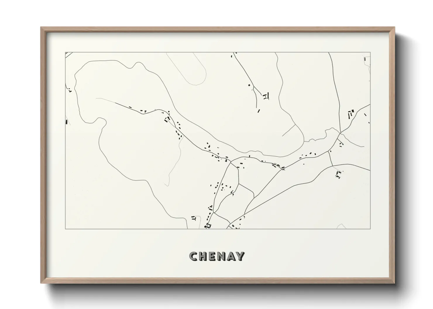 Une affiche de carte sur Chenay