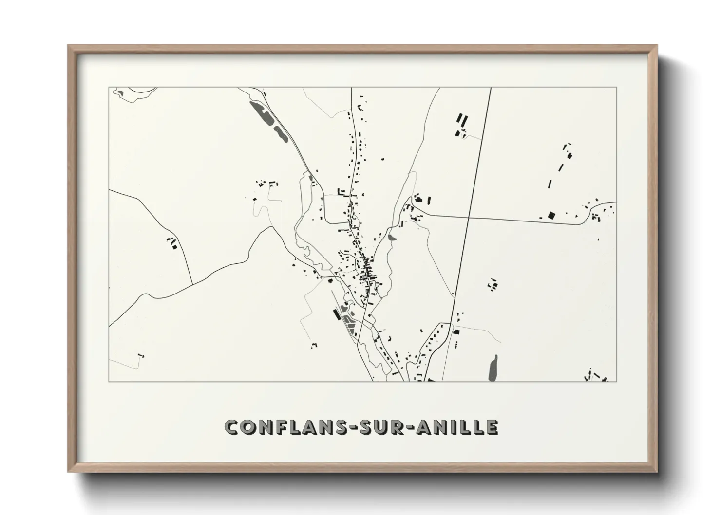 Une affiche de carte sur Conflans-sur-Anille