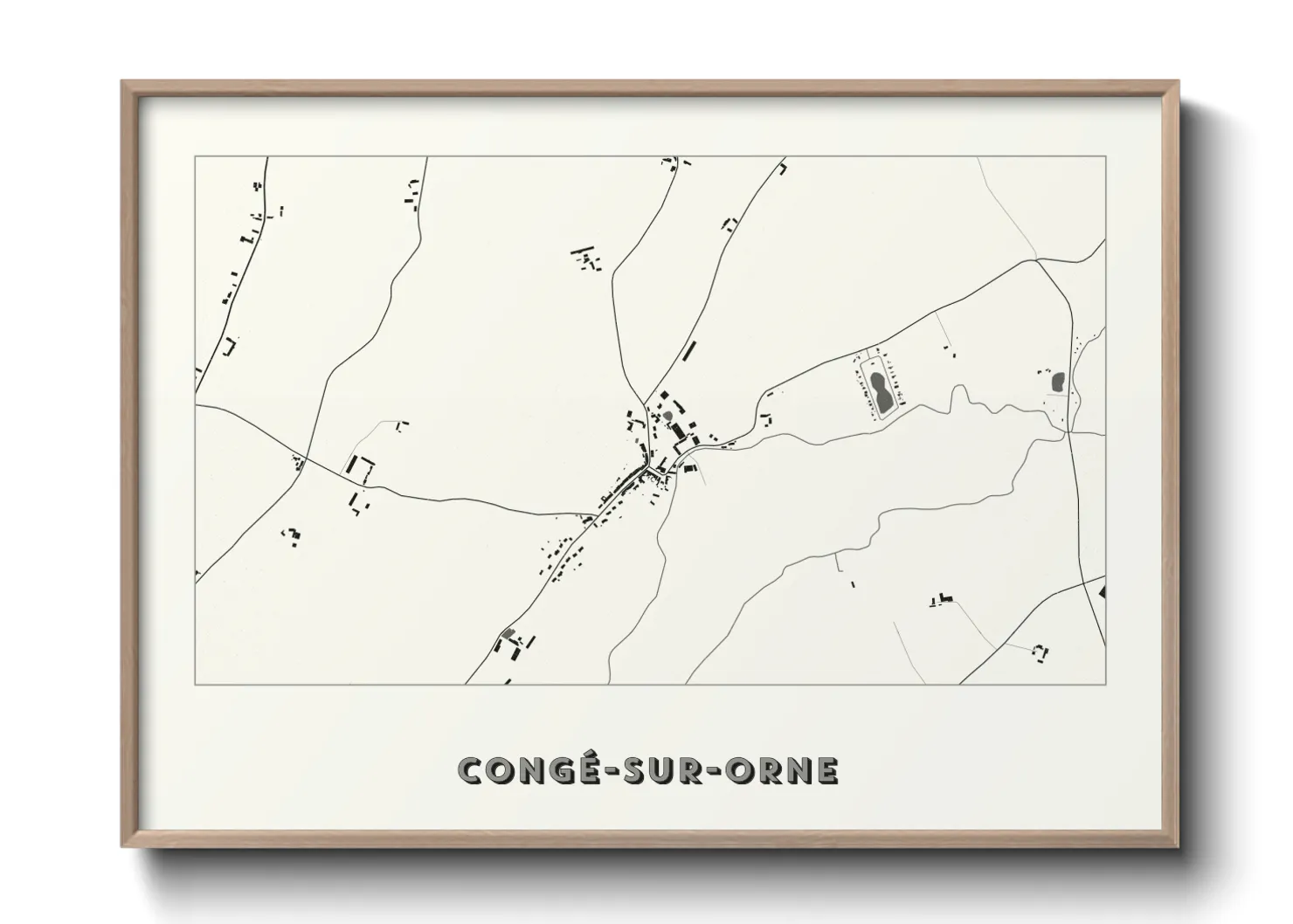 Une affiche de carte sur Congé-sur-Orne