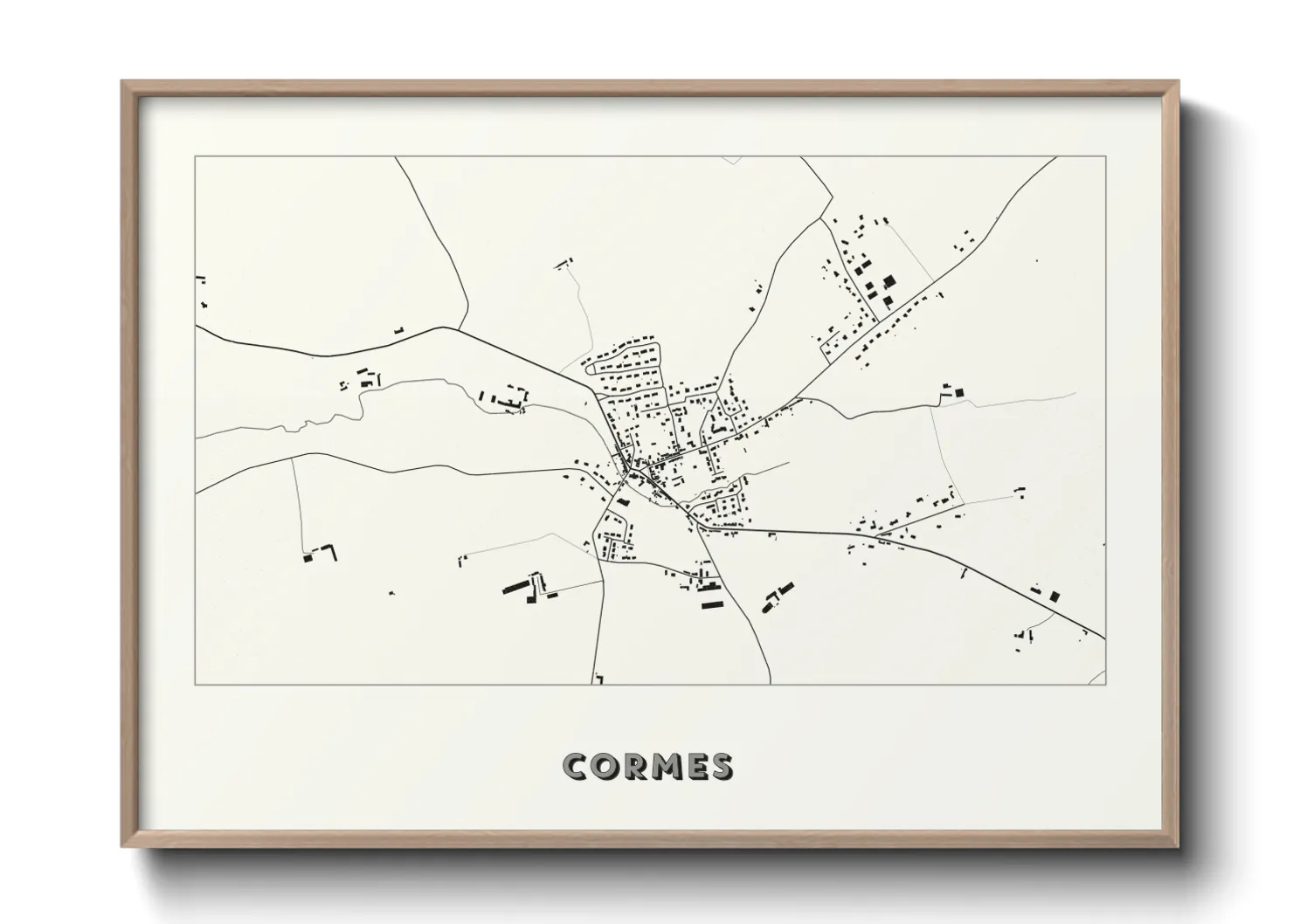 Une affiche de carte sur Cormes